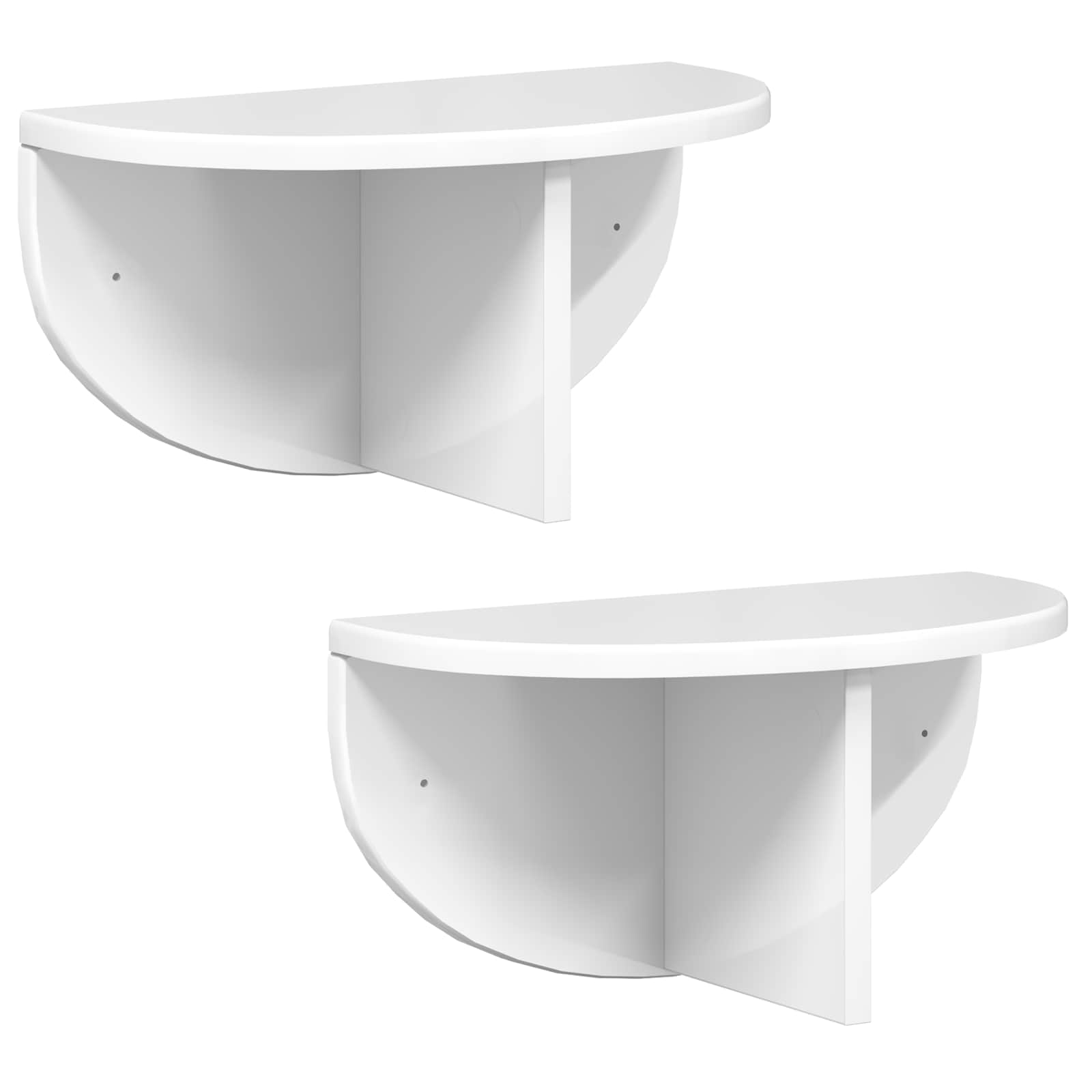 Ράφι Τοίχου 2 pcs Υψηλής γυαλάδας λευκό 38 x 19 x 19 εκ