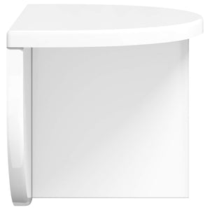 Ράφι Τοίχου 2 τμχ. Υψηλής γυαλάδας λευκό 38 x 19 x 19 εκ
