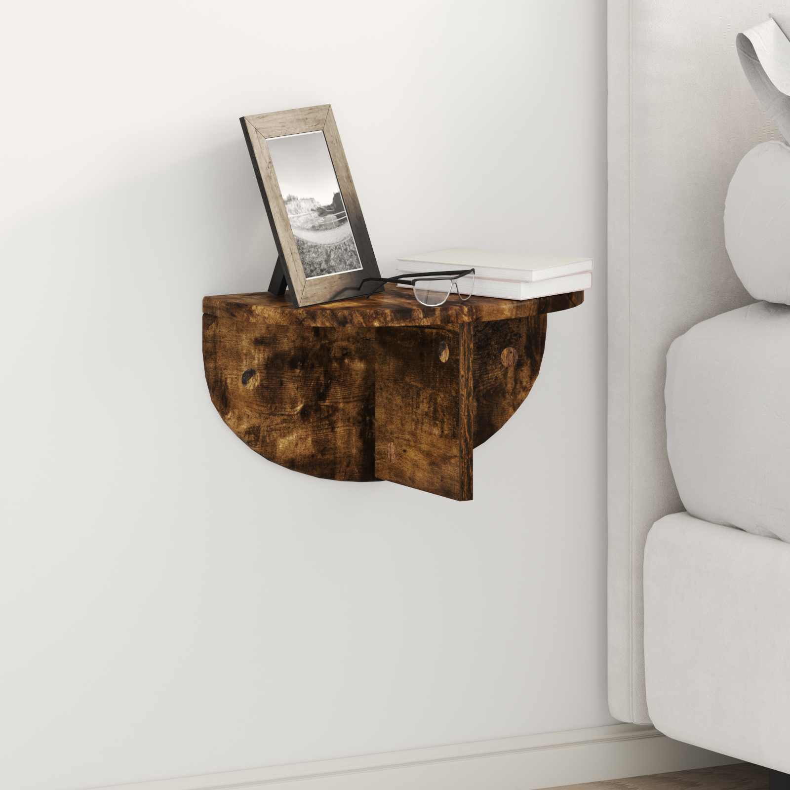 Ράφι Τοίχου Επιτοίχιο 2 pcs Καπνιστό Δρύς 38 x 19 x 19 εκ - Pakobazaar