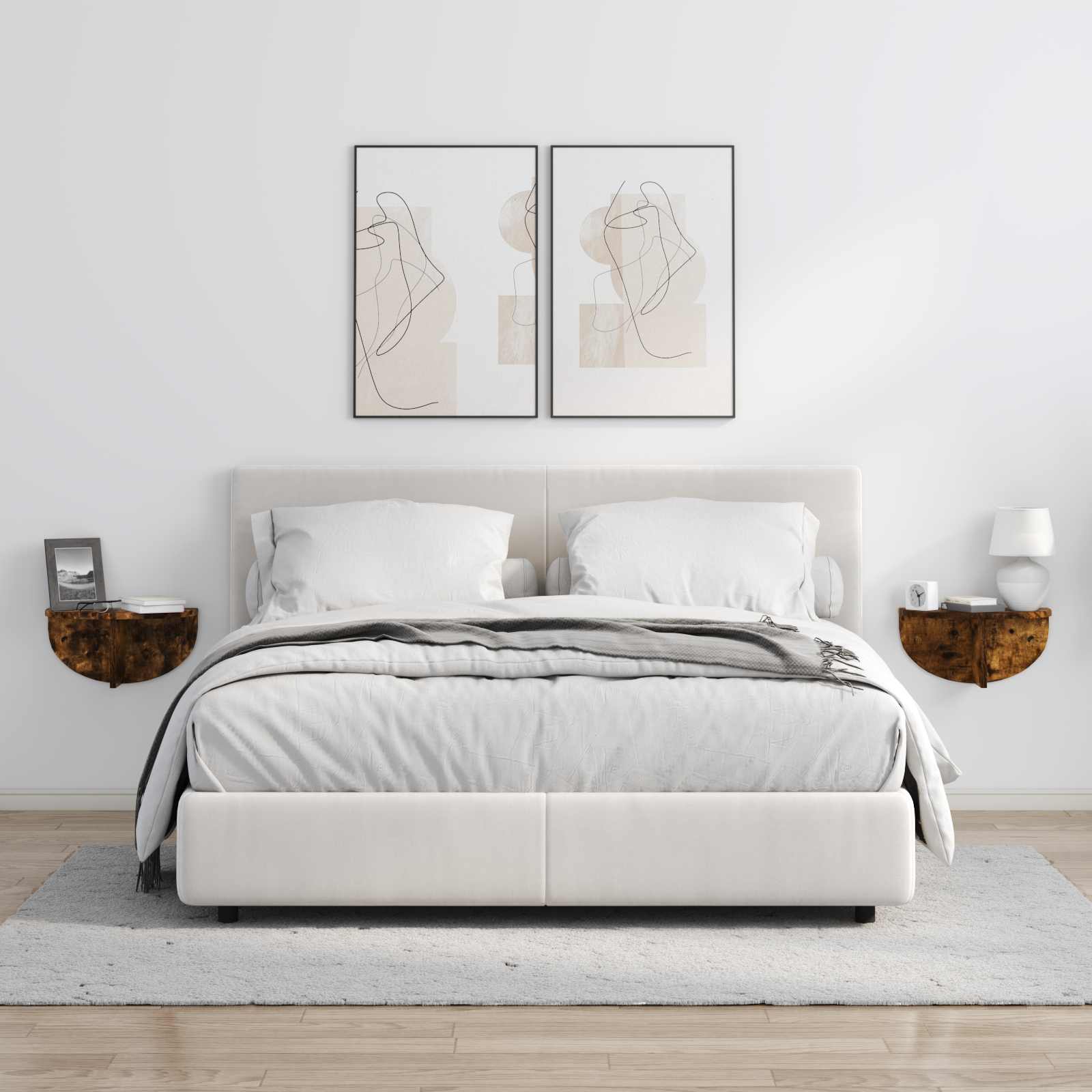 Ράφι Τοίχου Επιτοίχιο 2 pcs Καπνιστό Δρύς 38 x 19 x 19 εκ - Pakobazaar