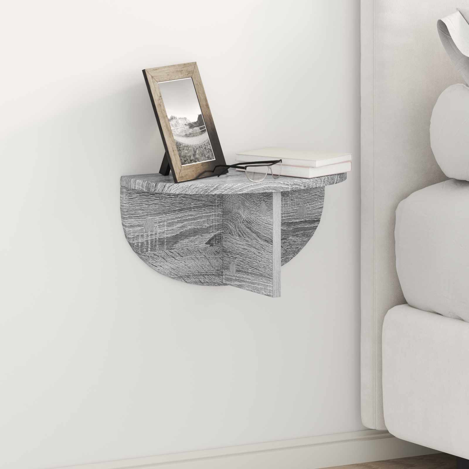 Ράφι Τοίχου Επιτοίχιο 2 pcs Γκρίζο Σονομα 38 x 19 x 19 εκ