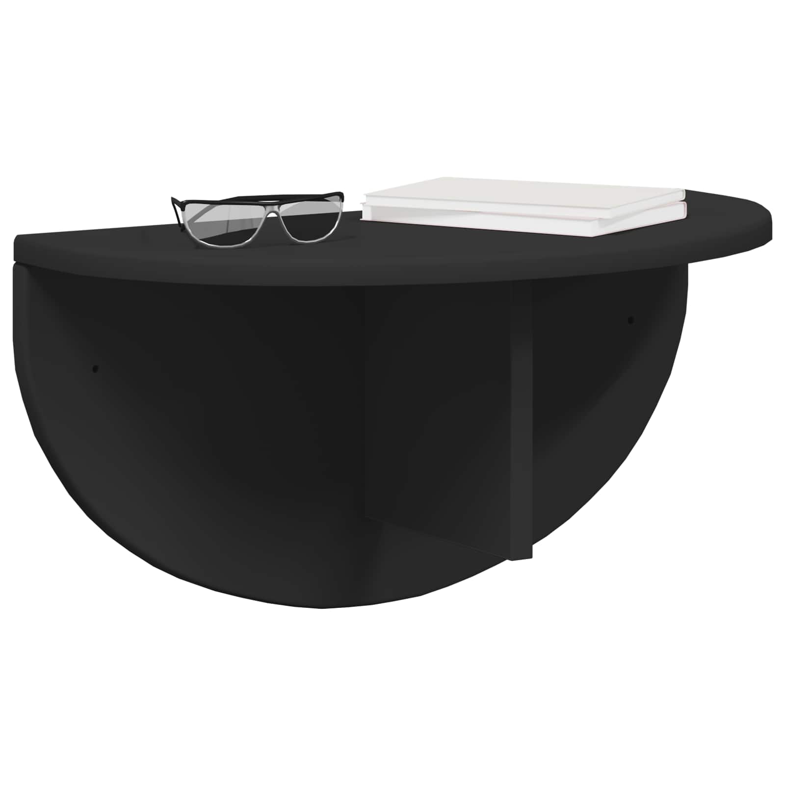 Ράφι Τοίχου 2 pcs Μαύρο 48 x 24 x 24 εκ Επεξεργασμένο ξύλο - Pakobazaar