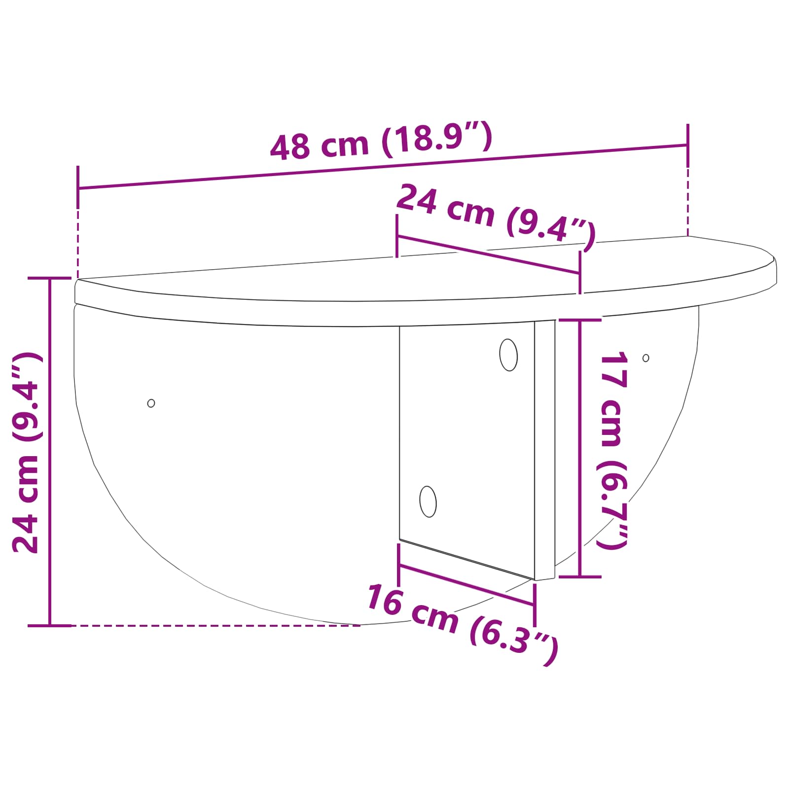 Ράφι Τοίχου Επιτοίχιο 2 pcs Δρύς Sonoma 48 x 24 x 24 εκ - Pakobazaar