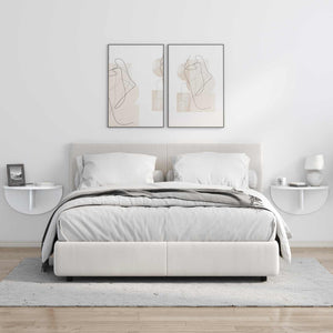 Ράφι Τοίχου 2 pcs Υψηλής γυαλάδας λευκό 48 x 24 x 24 εκ - Pakobazaar