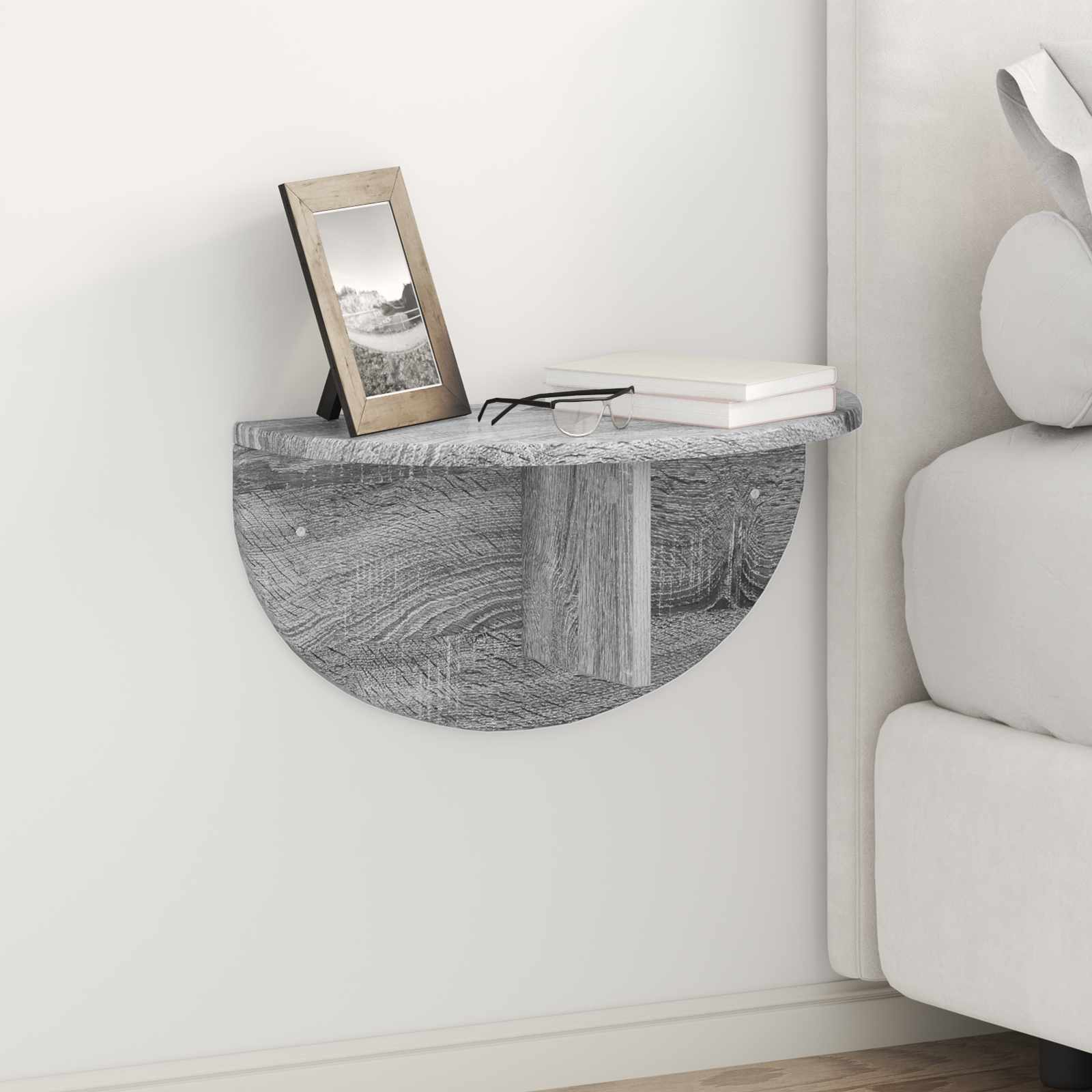 Ράφι Τοίχου Επιτοίχιο 2 pcs Γκρίζο Σονομα 48 x 24 x 24 εκ - Pakobazaar
