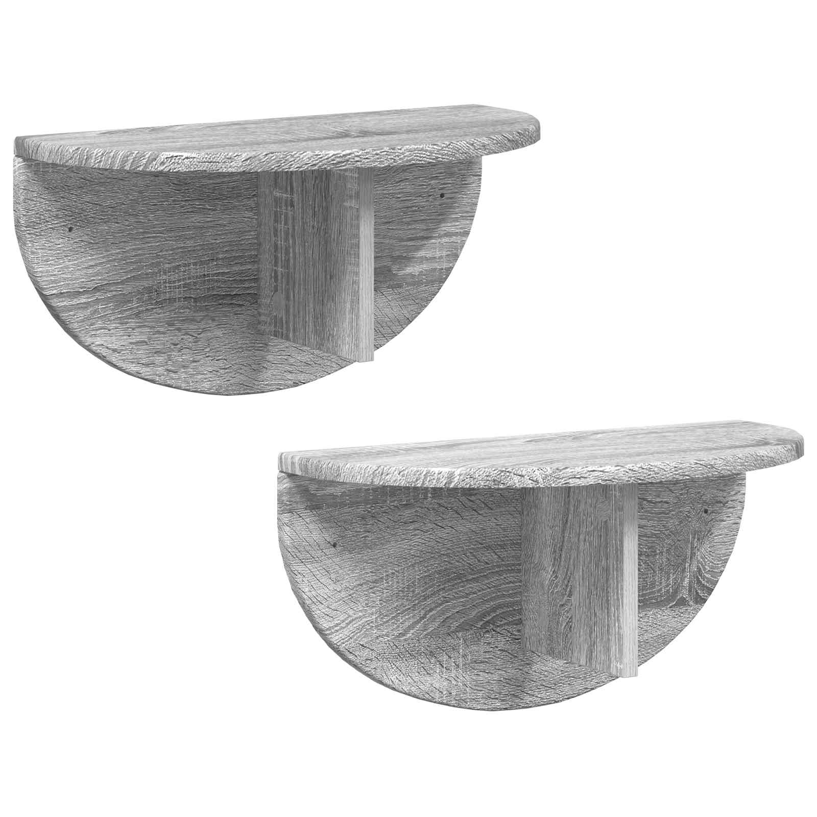 Ράφι Τοίχου Επιτοίχιο 2 pcs Γκρίζο Σονομα 48 x 24 x 24 εκ - Pakobazaar