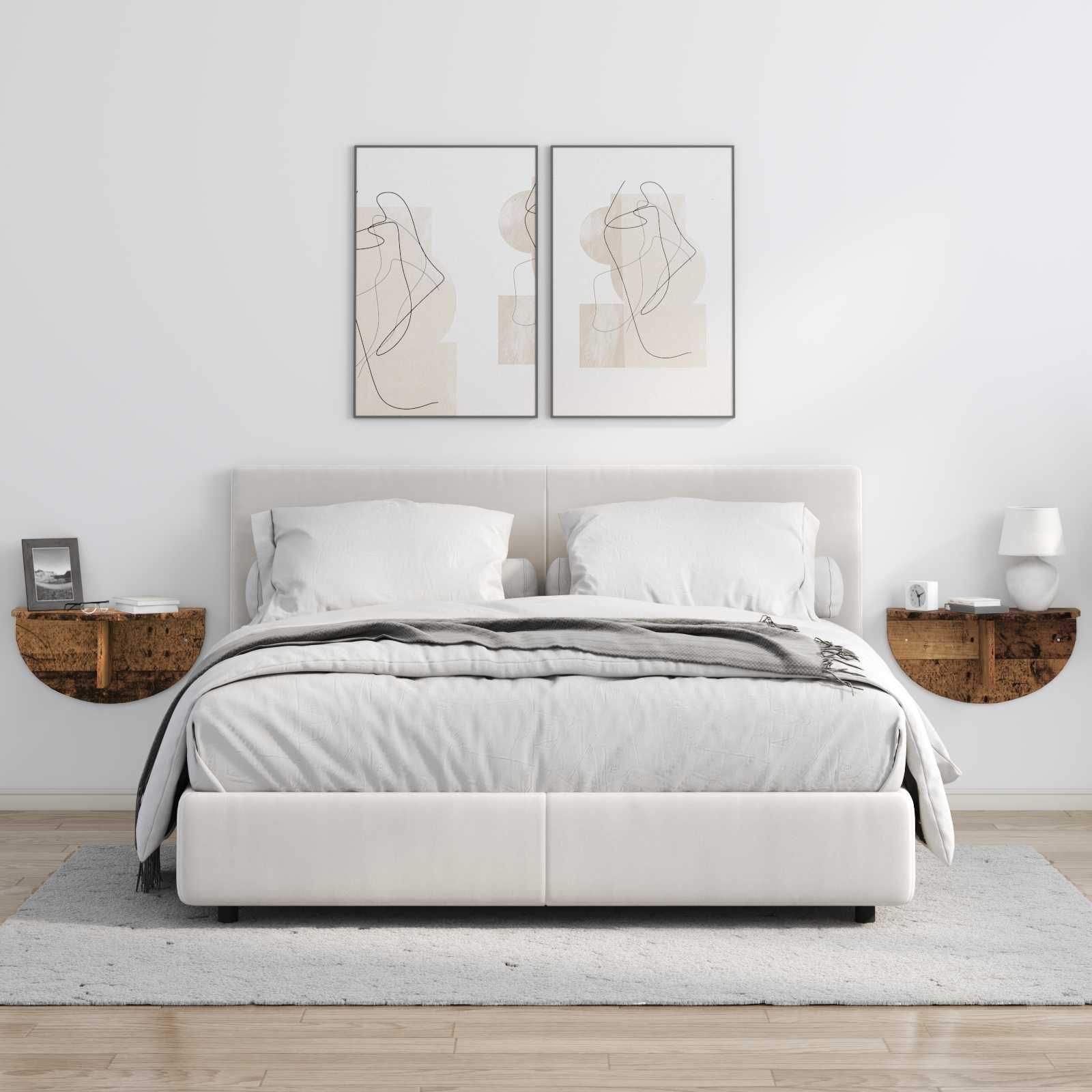 Ράφι Τοίχου 2 pcs Παλιό ξύλο 48 x 24 x 24 εκ Επεξεργασμένο ξύλο - Pakobazaar