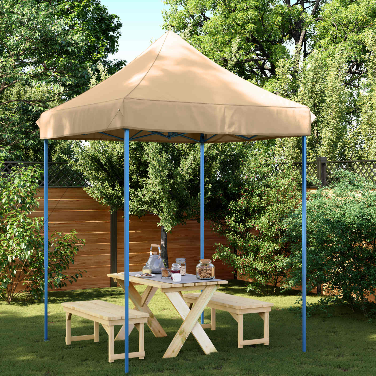 Σκηνή Πάρτυ Μπεζ 200 x 200 x 306 εκ. Ύφασμα Όξφορντ - Pakobazaar