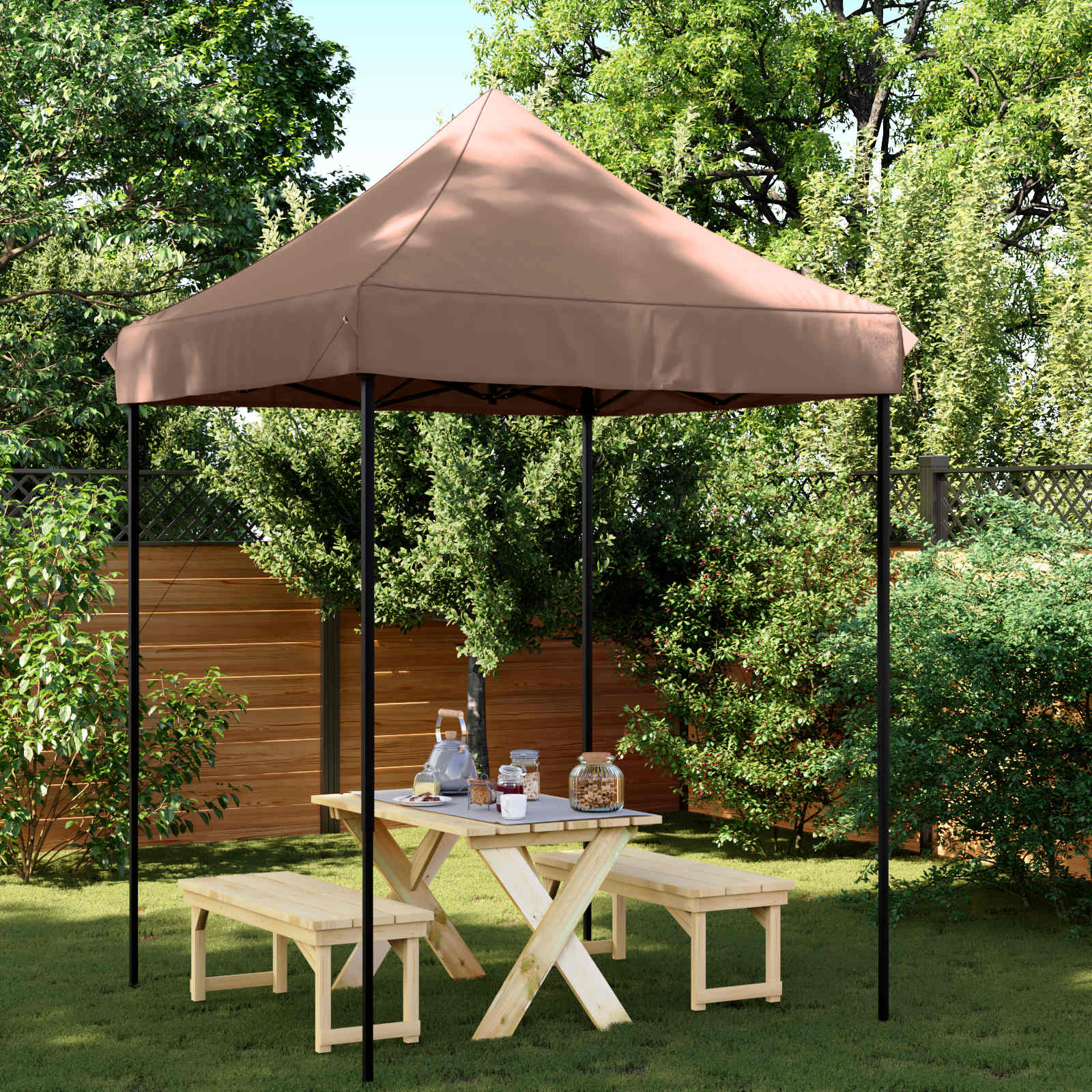 Σκηνή Πάρτυ Καφέ 200 x 200 x 306 εκ. Ύφασμα Όξφορντ - Pakobazaar
