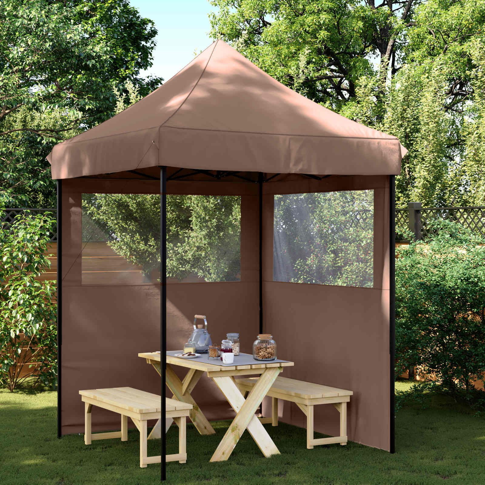 Σκηνή Πάρτυ Καφέ 200 x 200 x 306 εκ. Ύφασμα Όξφορντ - Pakobazaar