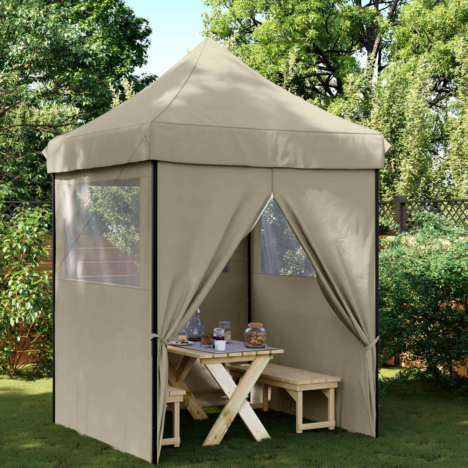 Σκηνή Πάρτυ Taupe 200 x 200 x 306 εκ. Ύφασμα Όξφορντ - Pakobazaar
