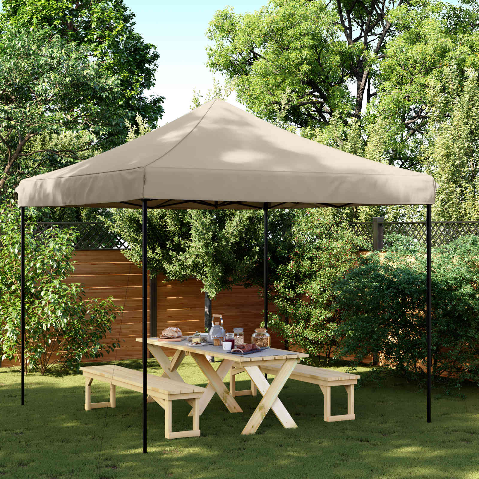 Σκηνή Πάρτυ Taupe 292 x 292 x 315 εκ Ύφασμα Όξφορντ - Pakobazaar