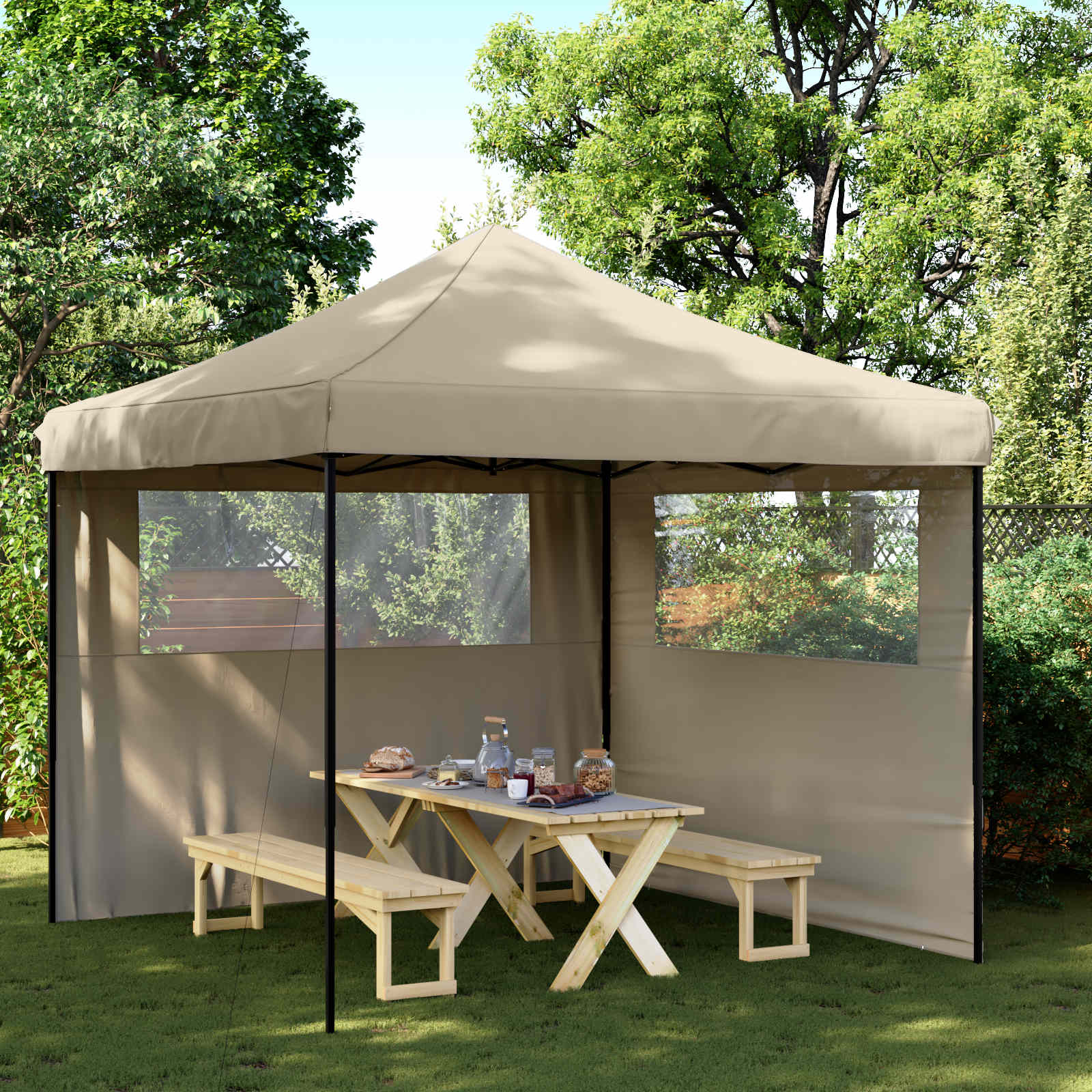 Σκηνή Πάρτυ Taupe 292 x 292 x 315 εκ Ύφασμα Όξφορντ - Pakobazaar
