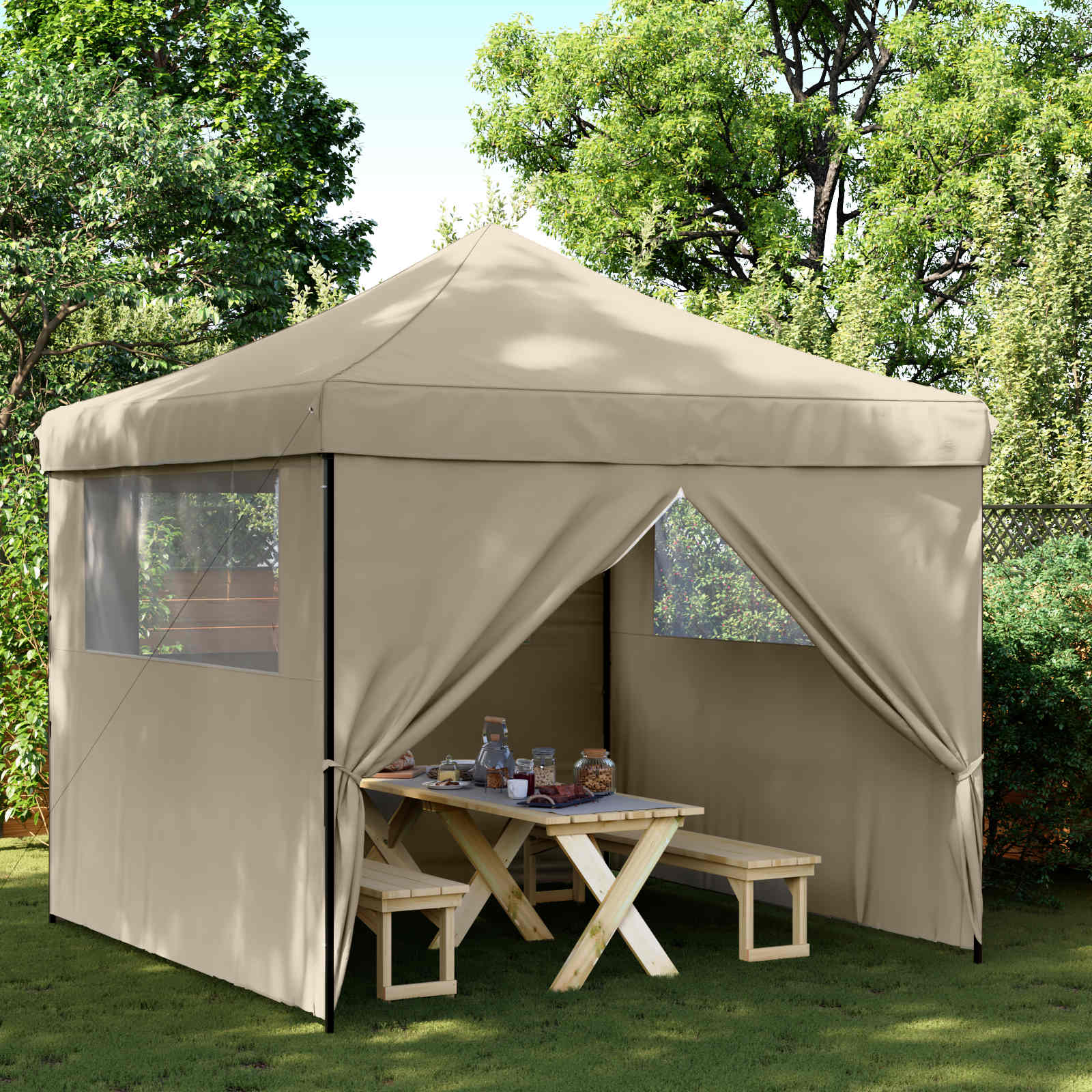 Σκηνή Πάρτυ Taupe 292 x 292 x 315 εκ Ύφασμα Όξφορντ - Pakobazaar
