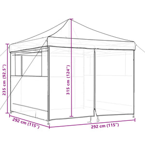 Σκηνή Πάρτυ Taupe 292 x 292 x 315 εκ Ύφασμα Όξφορντ - Pakobazaar