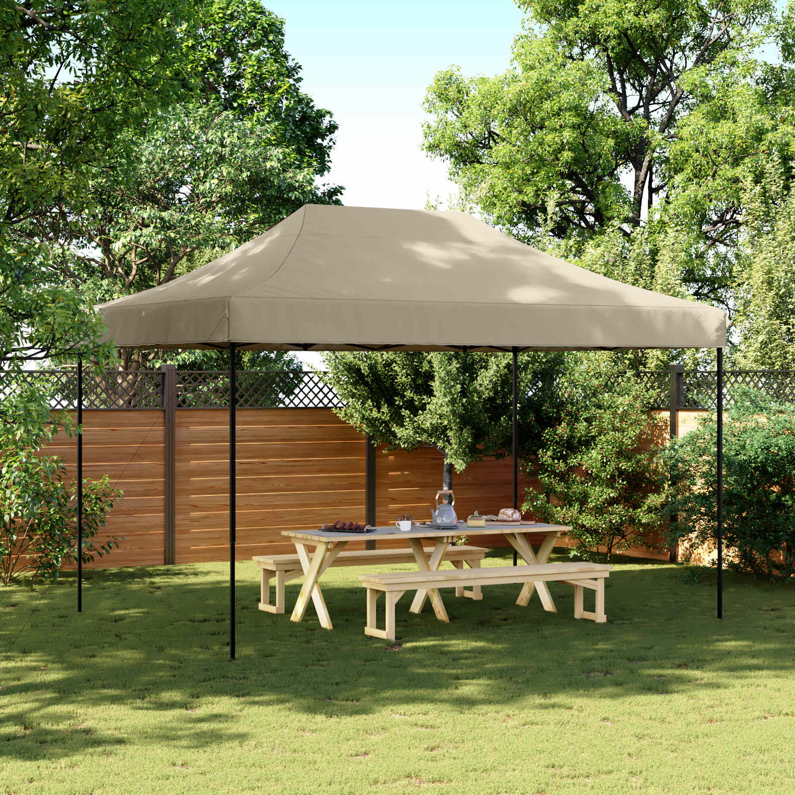 Σκηνή Πάρτυ Taupe 279 x 410 x 315 εκ. Ύφασμα Όξφορντ - Pakobazaar
