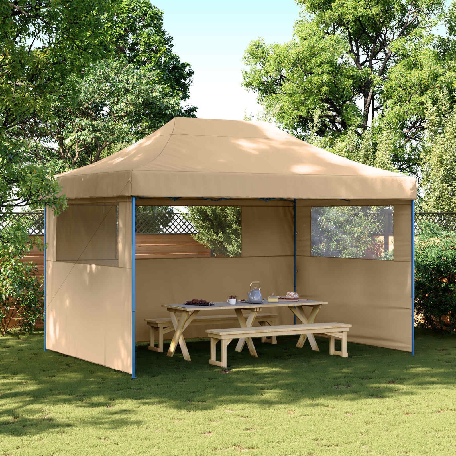 Σκηνή Πάρτυ Μπεζ 279 x 410 x 315 εκ. Ύφασμα Όξφορντ - Pakobazaar