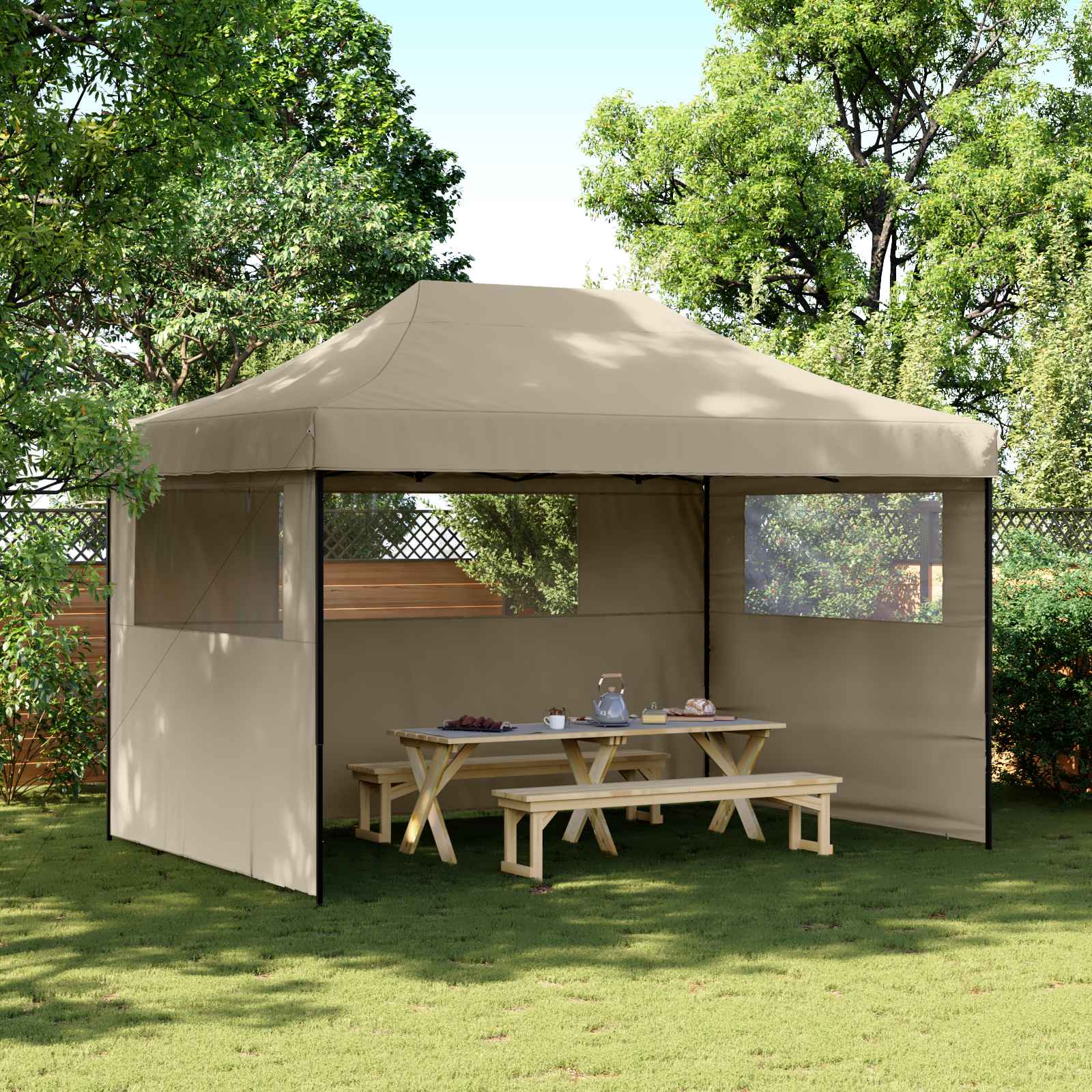 Σκηνή Πάρτυ Taupe 279 x 410 x 315 εκ. Ύφασμα Όξφορντ - Pakobazaar