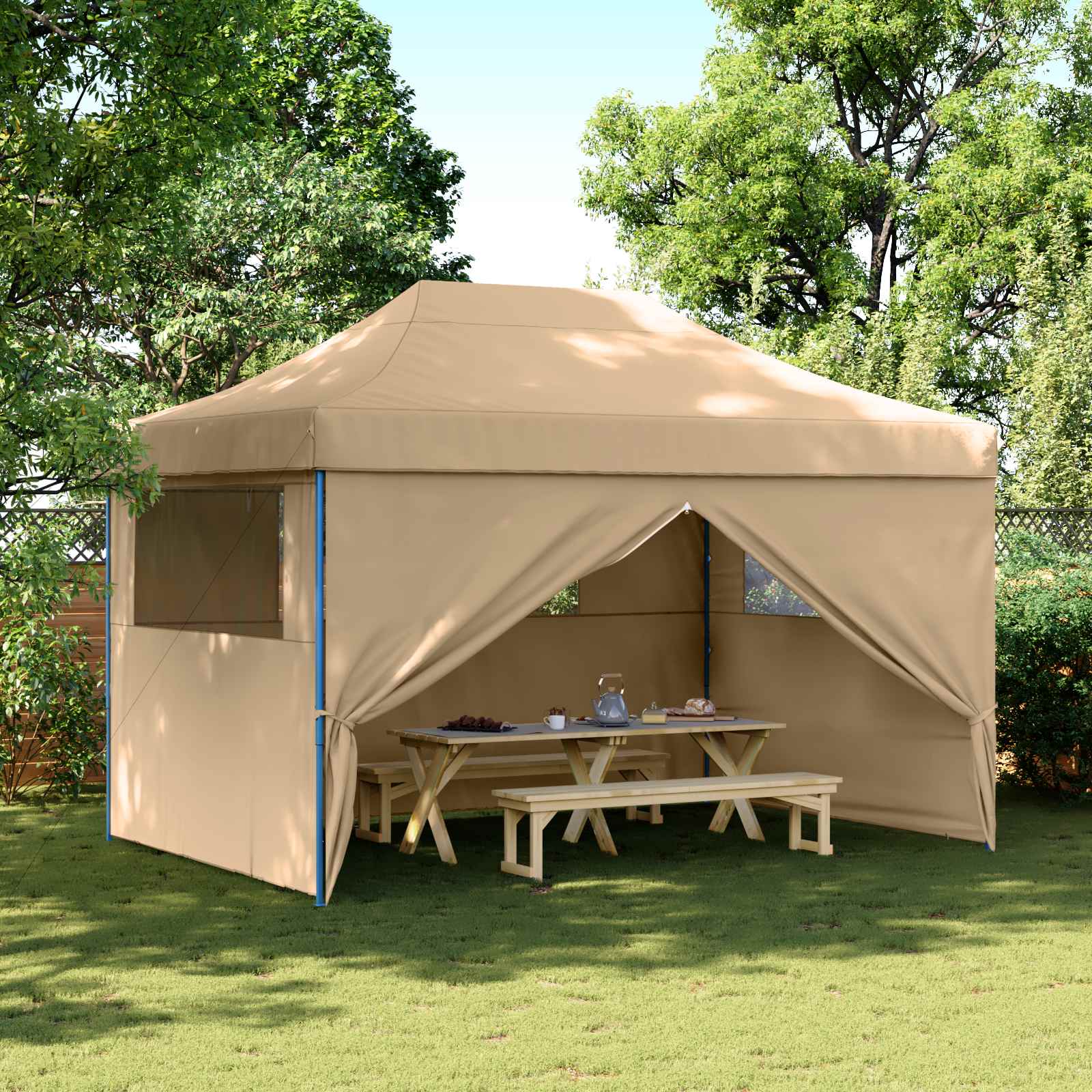 Σκηνή Πάρτυ Μπεζ 279 x 410 x 315 εκ. Ύφασμα Όξφορντ - Pakobazaar