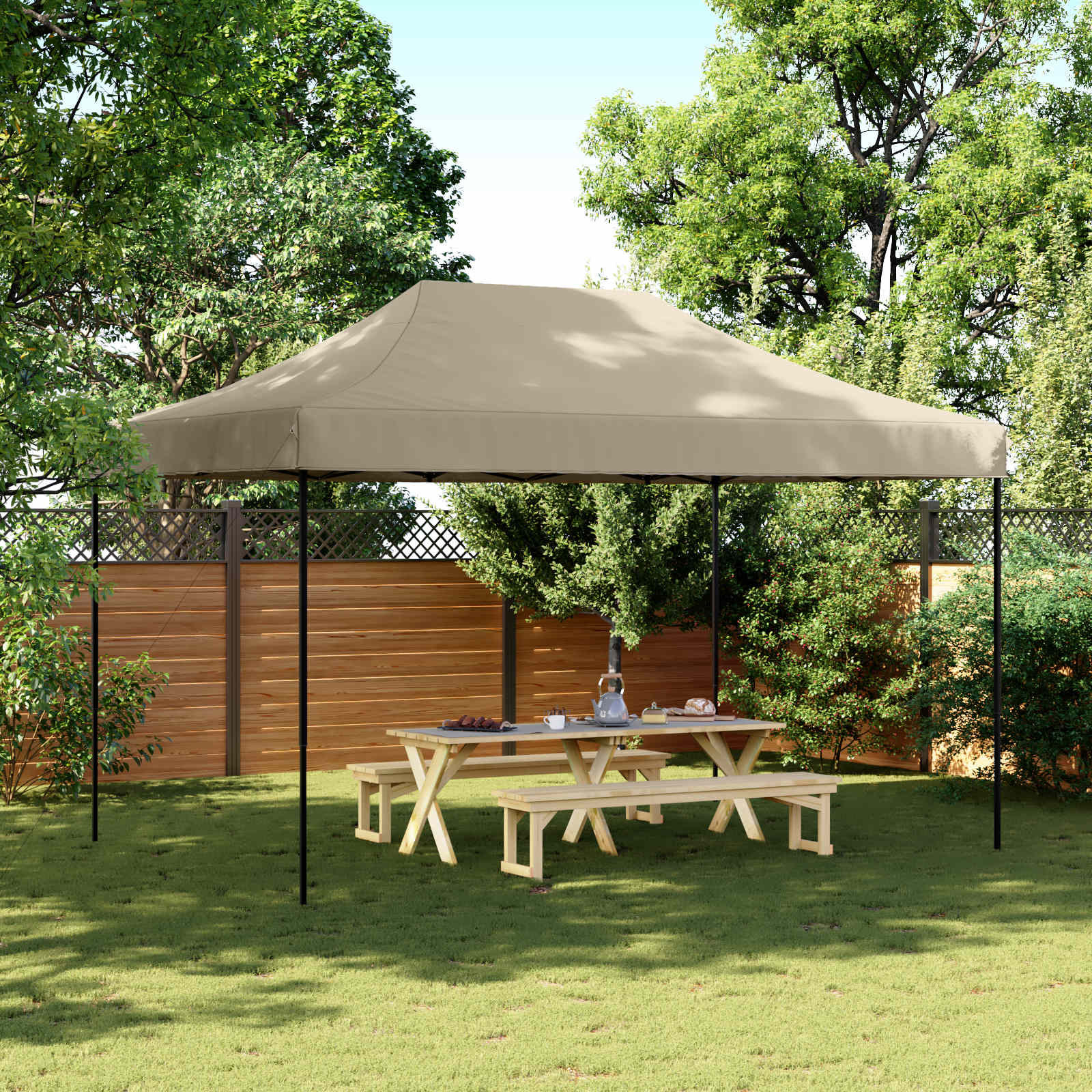 Σκηνή Πάρτυ Taupe 292 x 440 x 315 εκ. Ύφασμα Όξφορντ - Pakobazaar