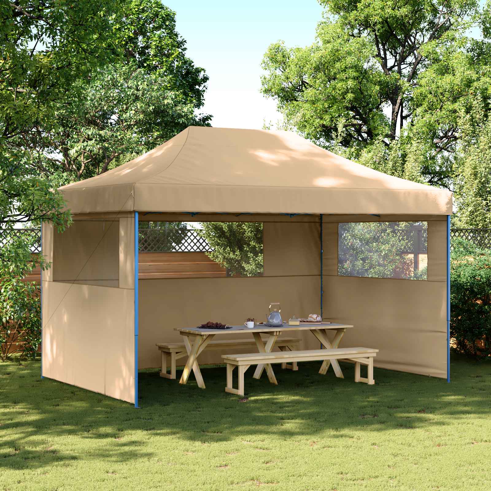 Σκηνή Πάρτυ Μπεζ 292 x 440 x 315 εκ. Ύφασμα Όξφορντ - Pakobazaar