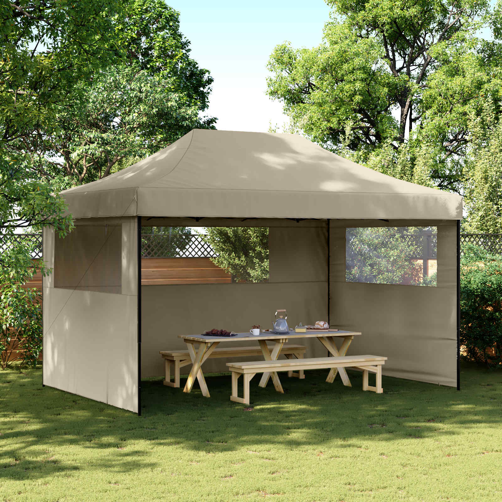 Σκηνή Πάρτυ Taupe 292 x 440 x 315 εκ. Ύφασμα Όξφορντ - Pakobazaar