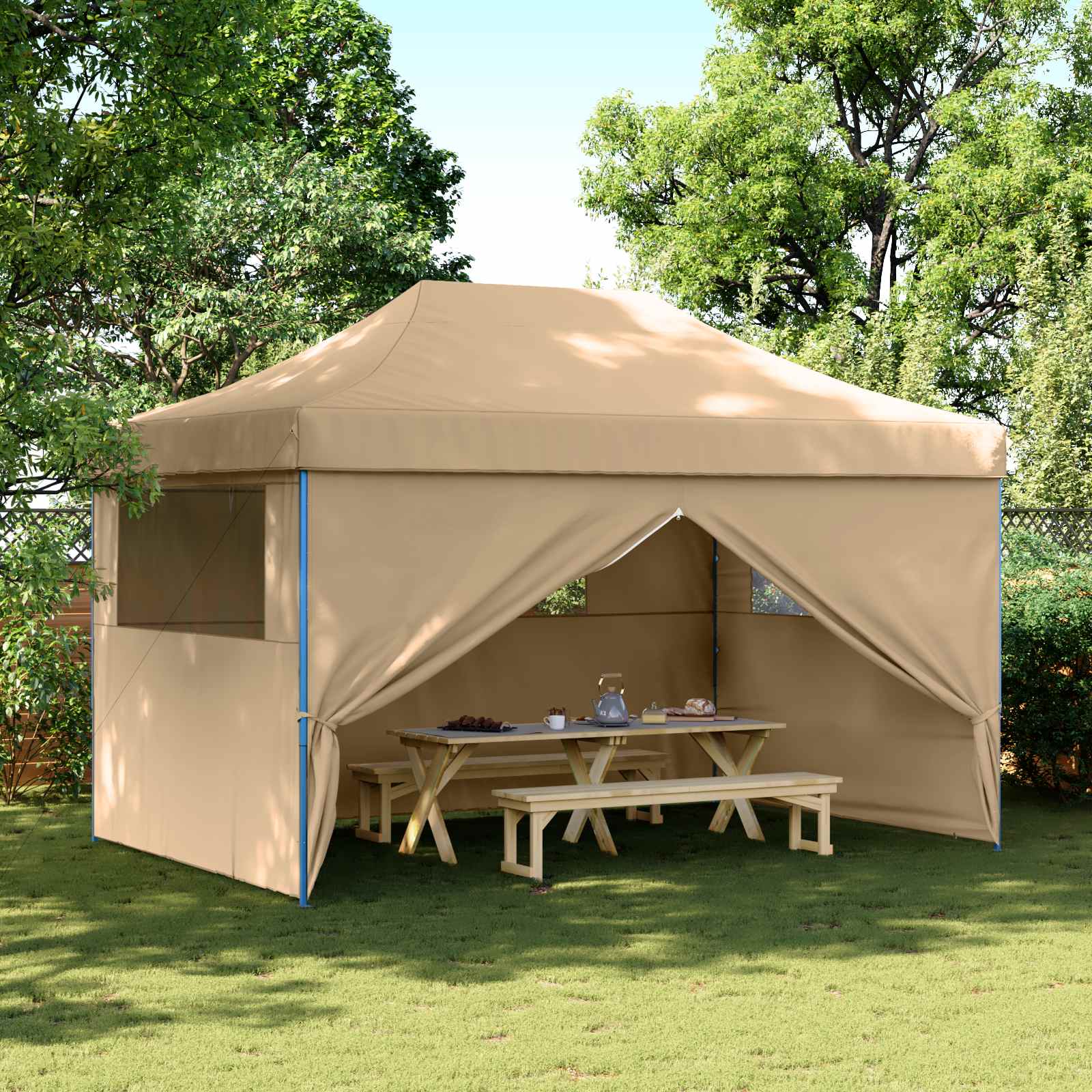 Σκηνή Πάρτυ Μπεζ 292 x 440 x 315 εκ. Ύφασμα Όξφορντ - Pakobazaar
