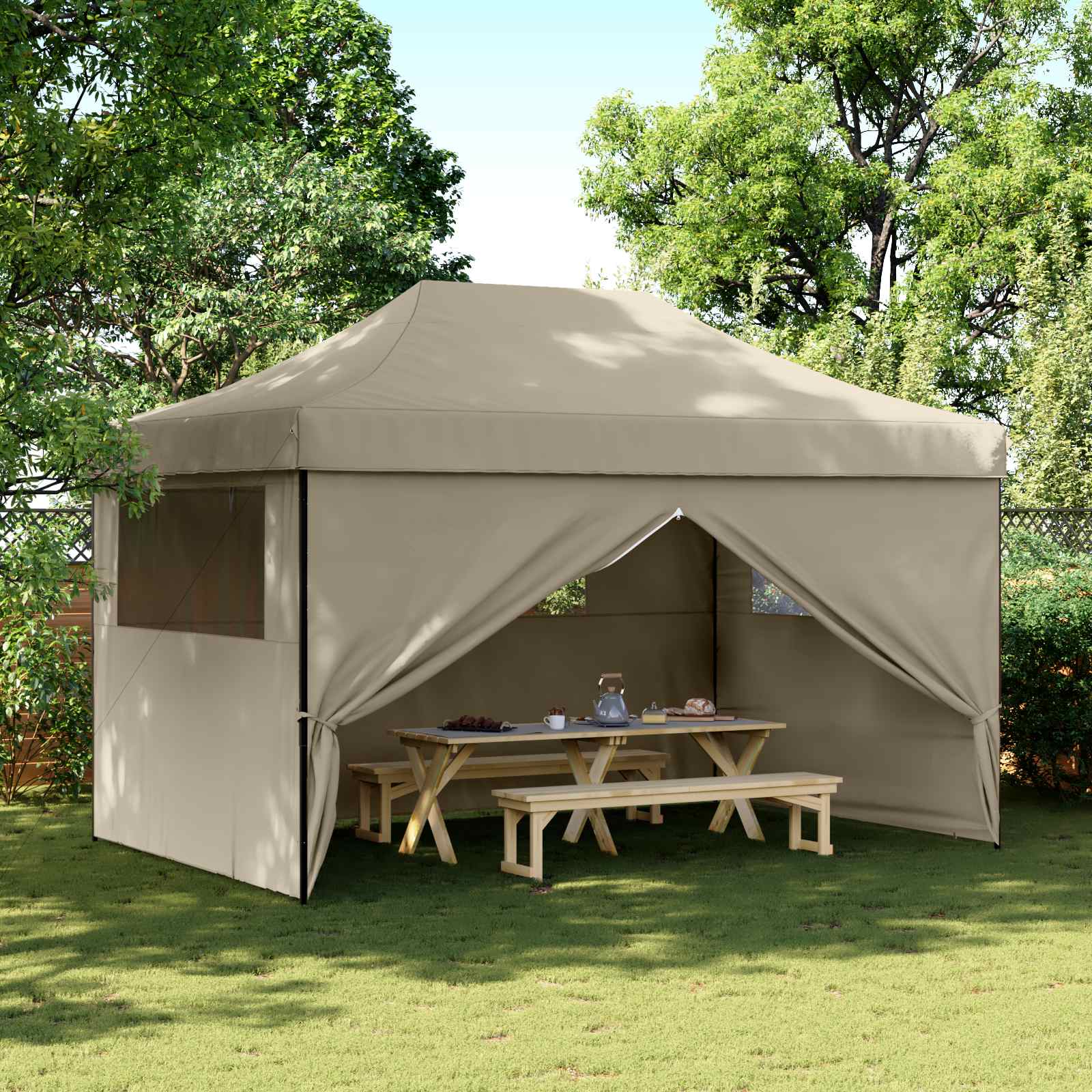 Σκηνή Πάρτυ Taupe 292 x 440 x 315 εκ. Ύφασμα Όξφορντ - Pakobazaar