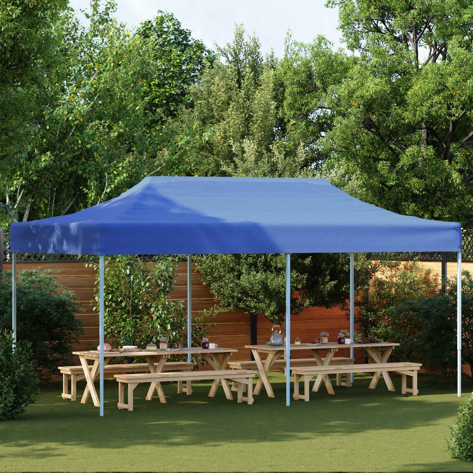 Σκηνή Πάρτυ Μπλε 291 x 580 x 315 εκ Ύφασμα Όξφορντ - Pakobazaar