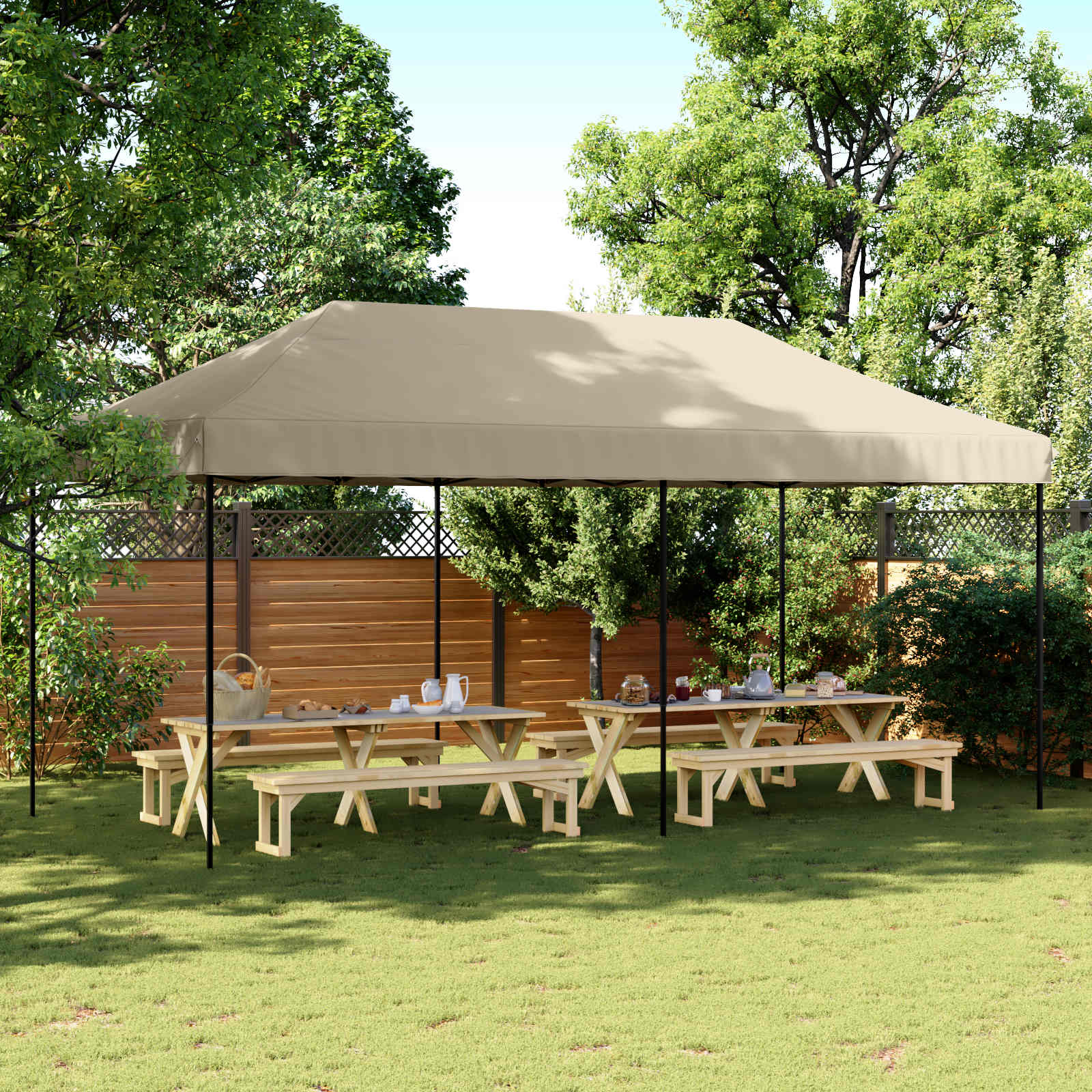 Σκηνή Πάρτυ Taupe 292 x 580 x 315 εκ Ύφασμα Όξφορντ - Pakobazaar