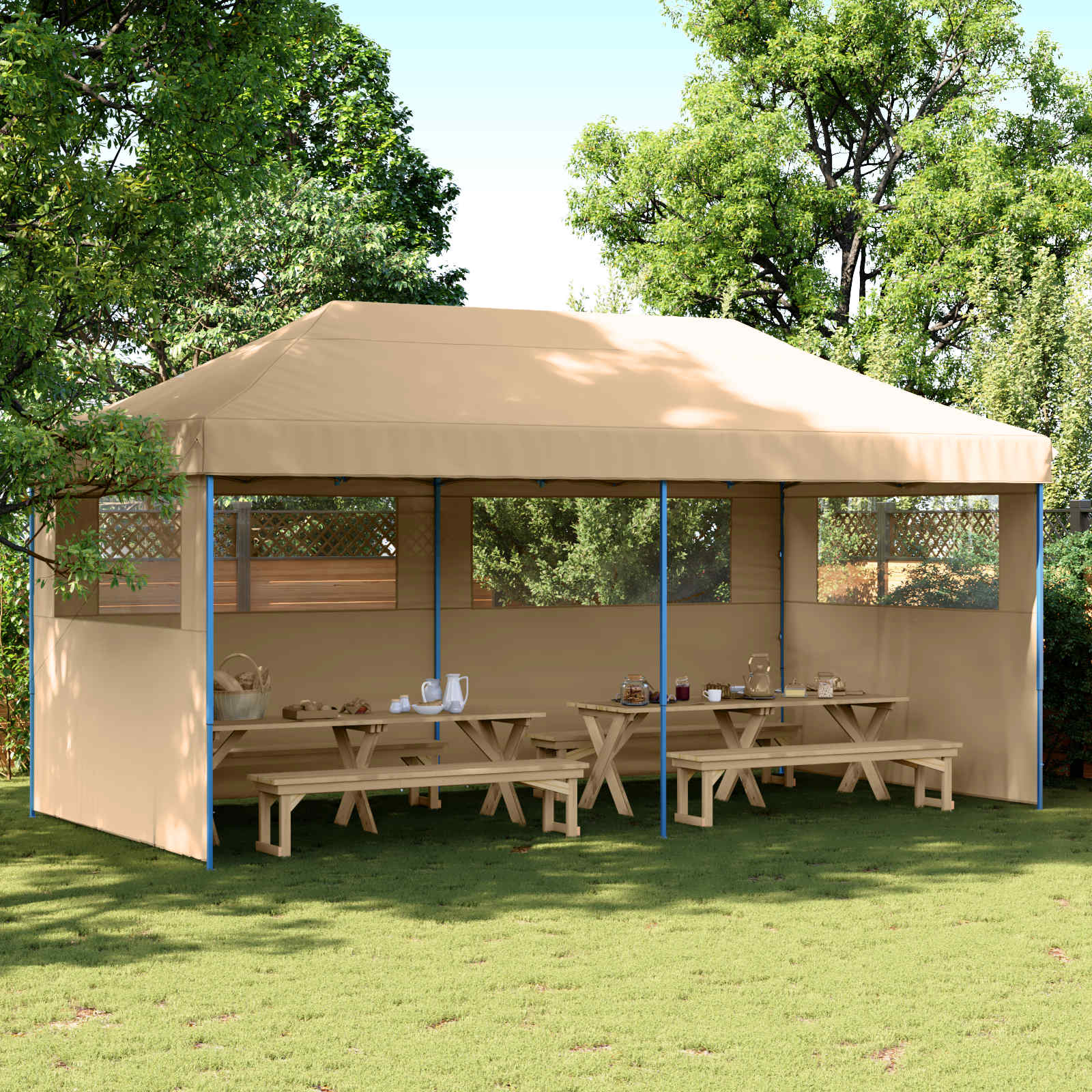 Σκηνή Πάρτυ Μπεζ 292 x 580 x 315 εκ Ύφασμα Όξφορντ - Pakobazaar