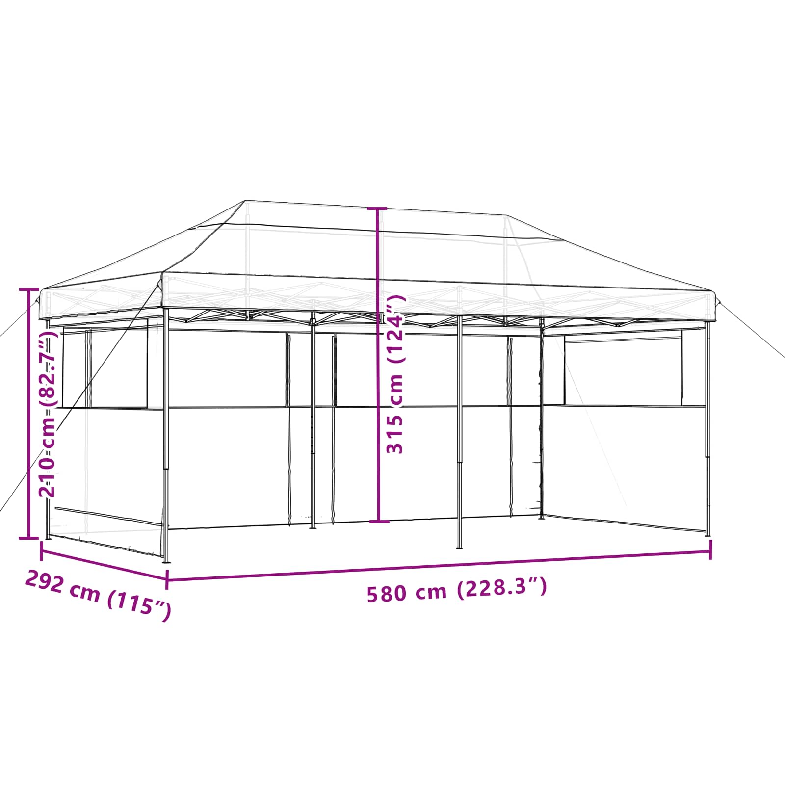 Σκηνή Πάρτυ Μπεζ 292 x 580 x 315 εκ Ύφασμα Όξφορντ - Pakobazaar