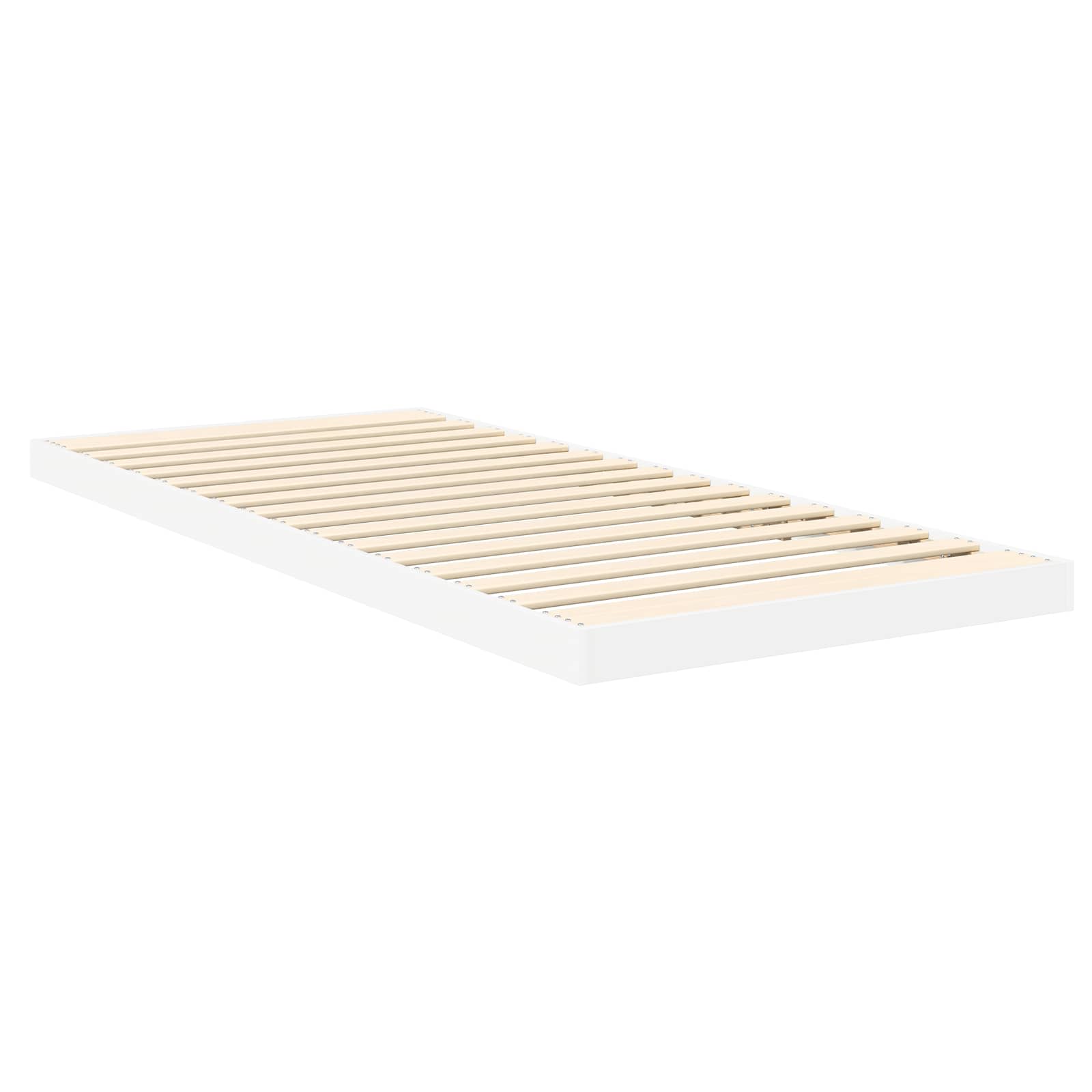 Κρεβάτι δαπέδου Λευκό 90 x 190 cm Επεξεργασμένο Ξύλο