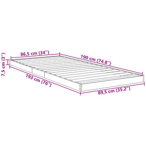 Κρεβάτι δαπέδου Λευκό 90 x 190 cm Επεξεργασμένο Ξύλο
