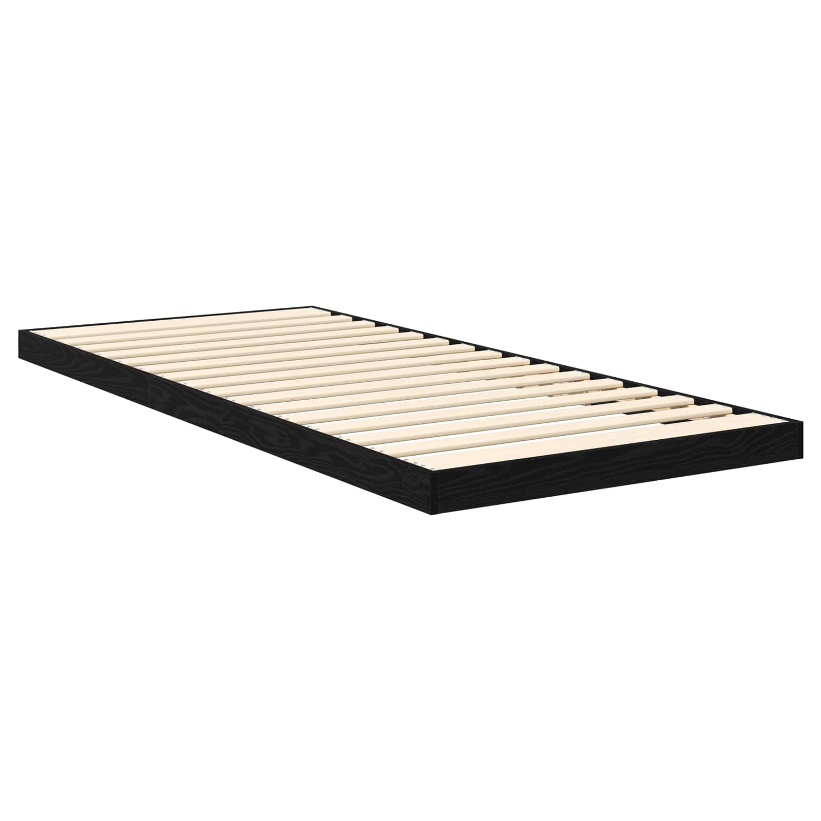 Κρεβάτι δαπέδου Μαύρη Οξυά 80 x 200 cm Επεξεργασμένο ξύλο