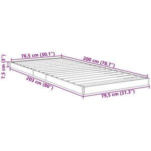 Κρεβάτι δαπέδου Artisan Oak 80 x 200 cm Επεξεργασμένο Ξύλο