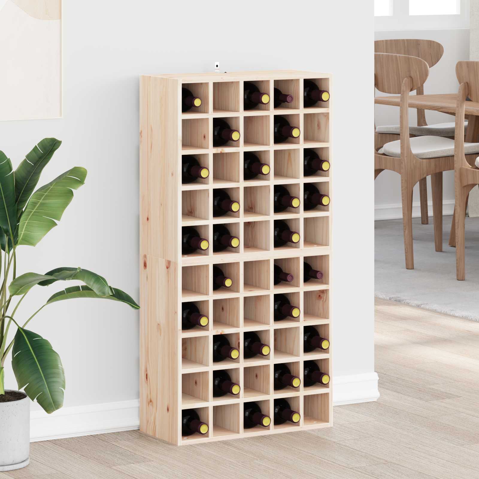 Ράφι Κρασιού 2 pcs Φυσικό 56 x 25 x 56 cm Στερεά ξυλεία πεύκου - Pakobazaar
