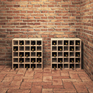 Ράφι Κρασιού 2 pcs Φυσικό 56 x 25 x 56 cm Στερεά ξυλεία πεύκου - Pakobazaar