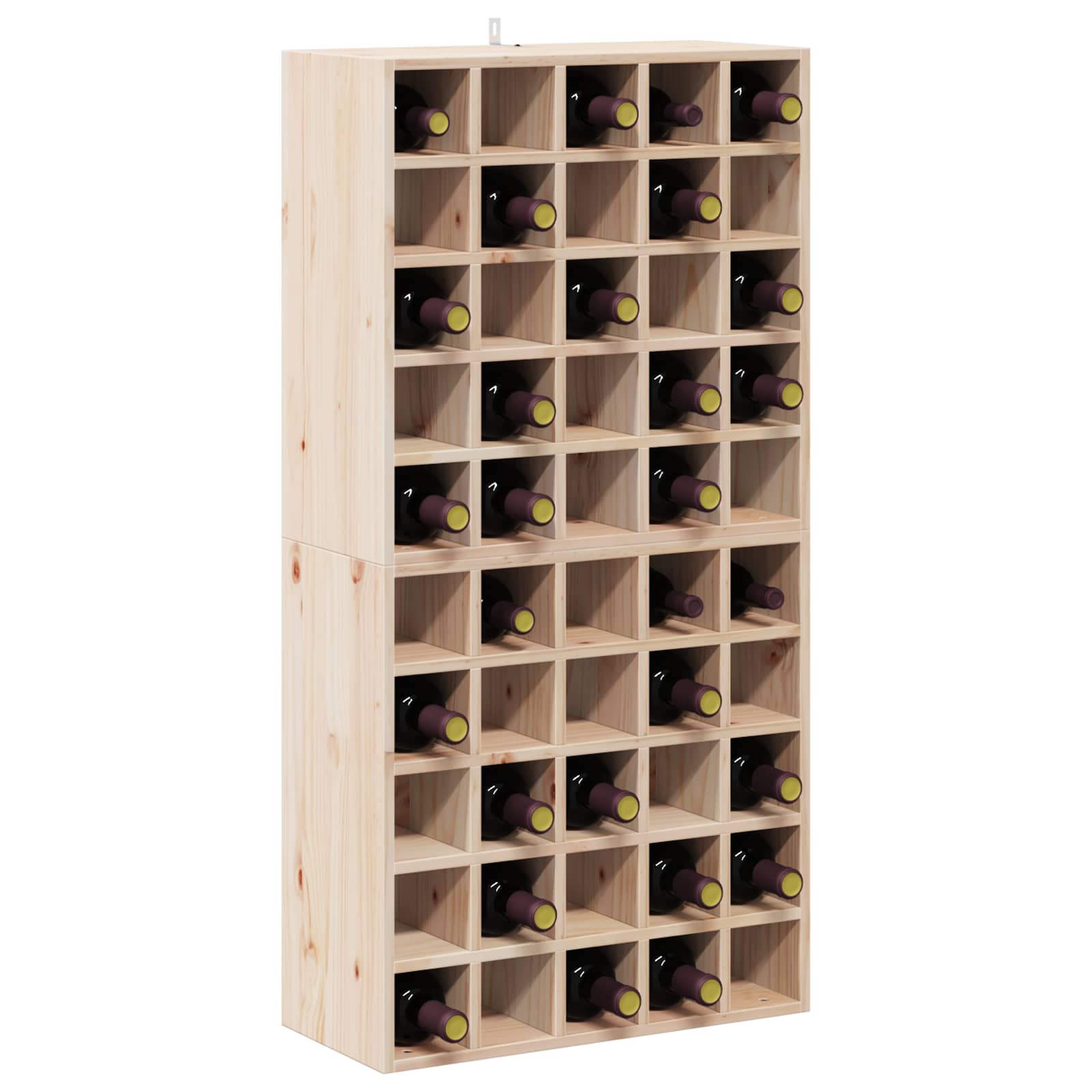 Ράφι Κρασιού 2 pcs Φυσικό 56 x 25 x 56 cm Στερεά ξυλεία πεύκου - Pakobazaar