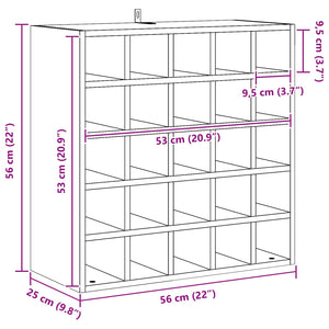 Ράφι Κρασιού 2 pcs Φυσικό 56 x 25 x 56 cm Στερεά ξυλεία πεύκου - Pakobazaar