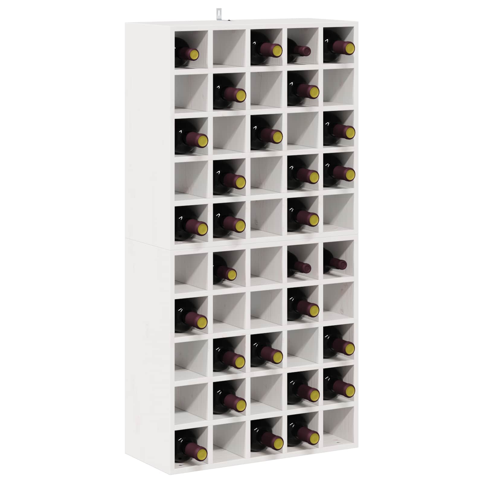 Ράφι Κρασιού 2 pcs Λευκό 56 x 25 x 56 cm Στερεά ξυλεία πεύκου