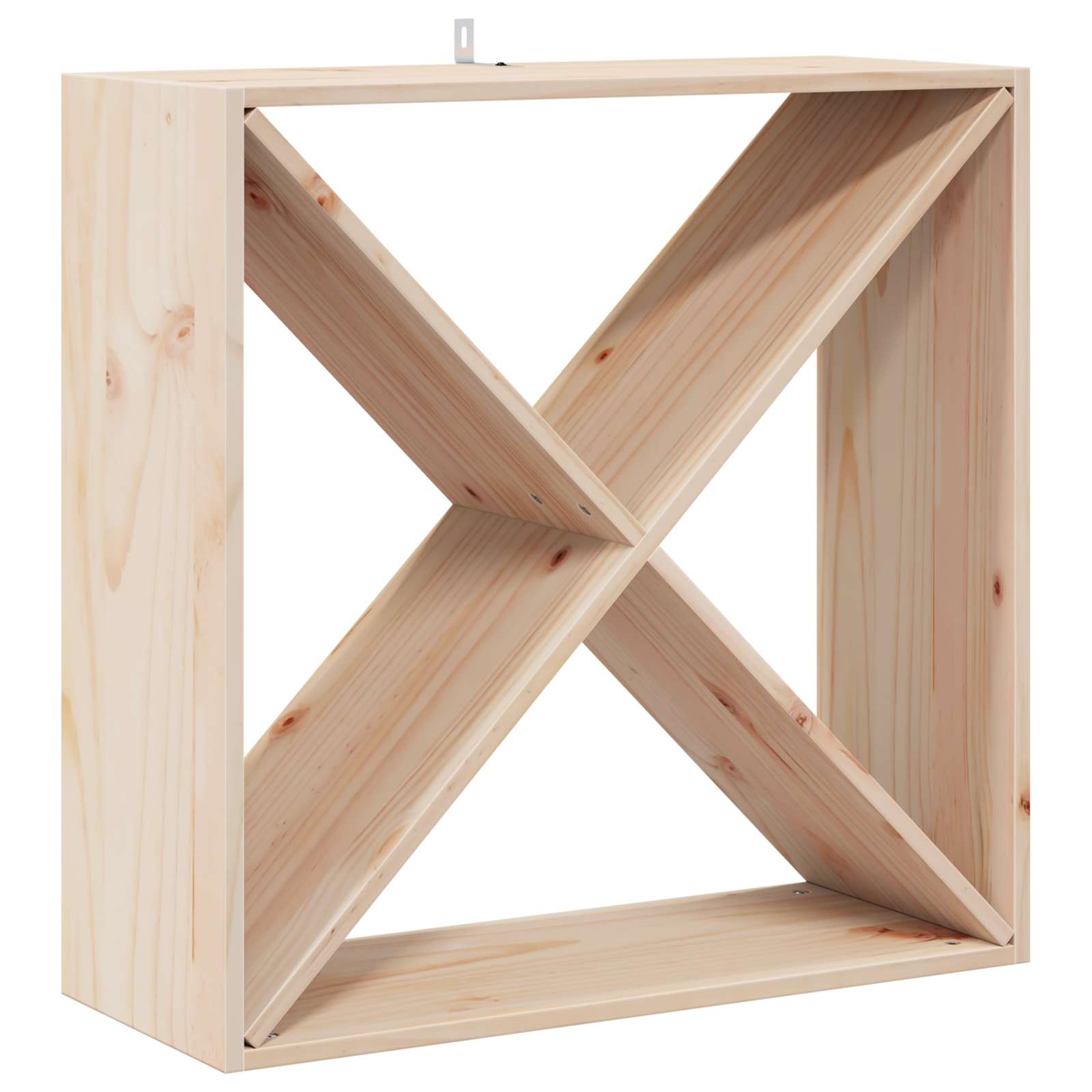 Ράφι Κρασιού 2 pcs Φυσικό 62 x 25 x 62 cm Στερεά ξυλεία πεύκου - Pakobazaar