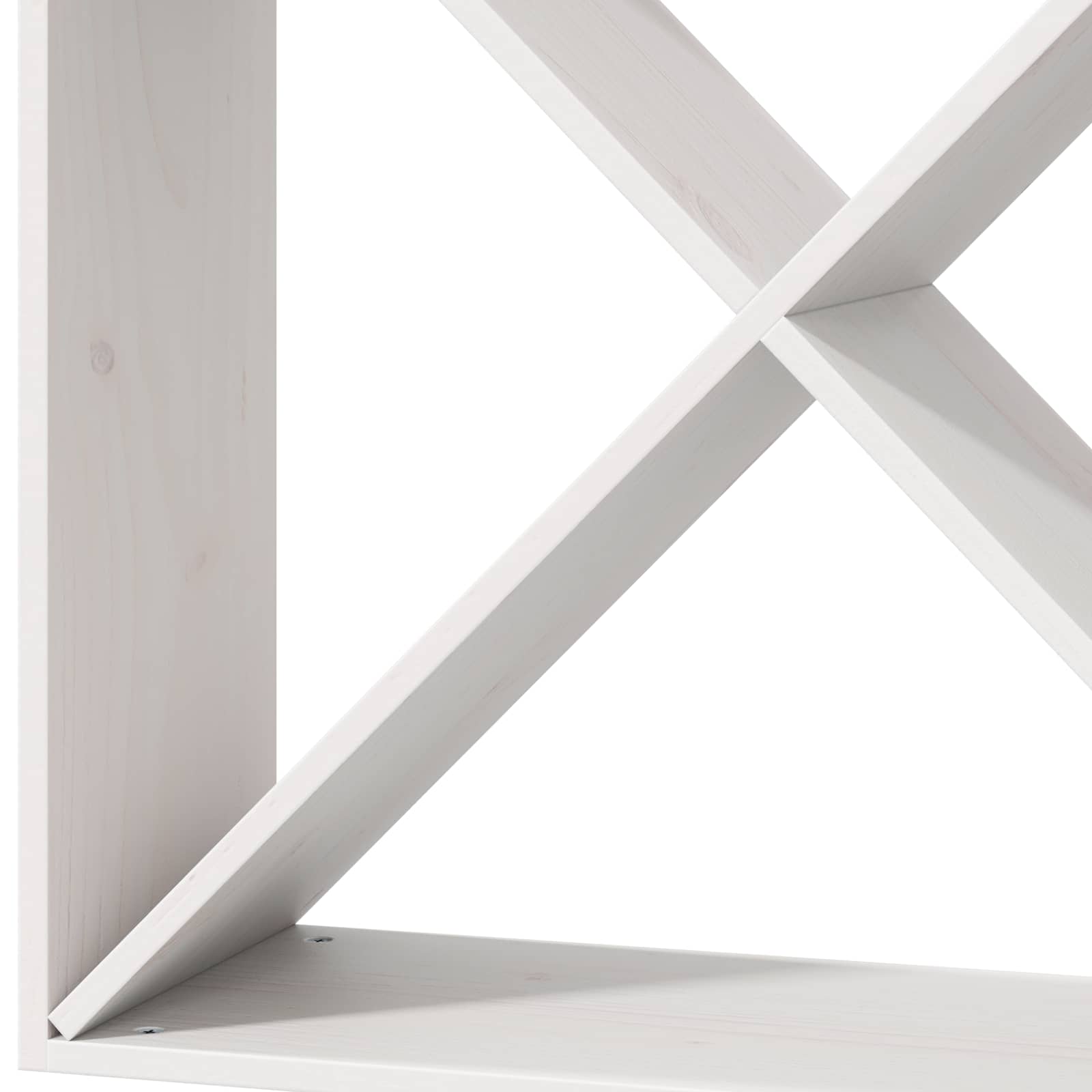 Ράφι Κρασιού 4 pcs Λευκό 62 x 25 x 62 cm Στερεά ξυλεία πεύκου