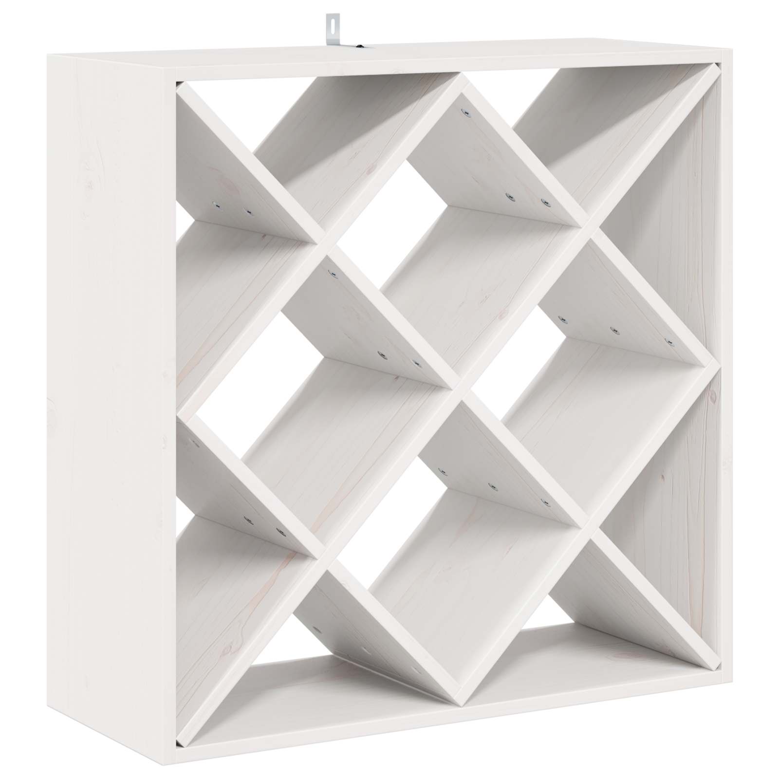 Ράφι Κρασιού 2 pcs Λευκό 62 x 25 x 62 cm Στερεά ξυλεία πεύκου