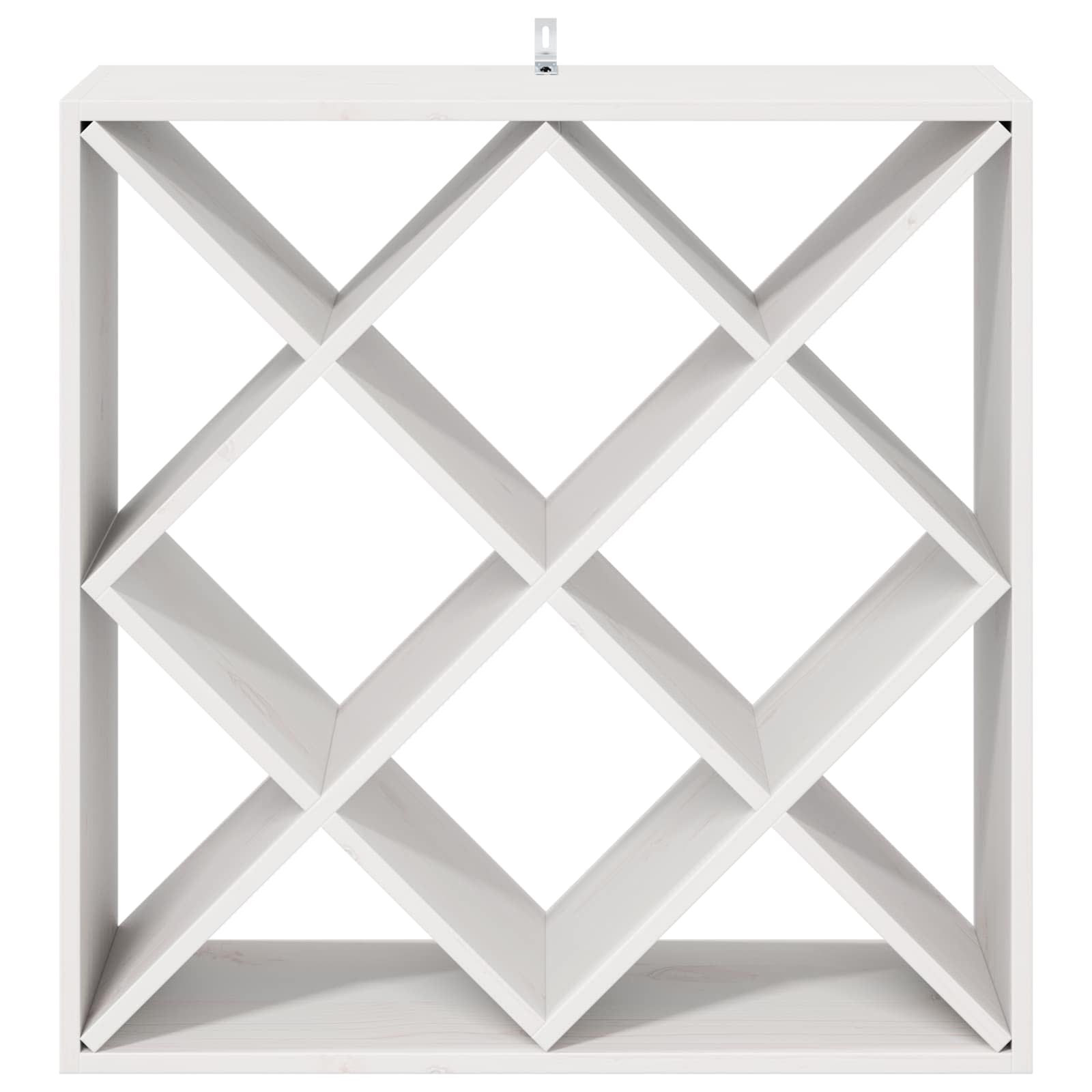 Ράφι Κρασιού 2 pcs Λευκό 62 x 25 x 62 cm Στερεά ξυλεία πεύκου