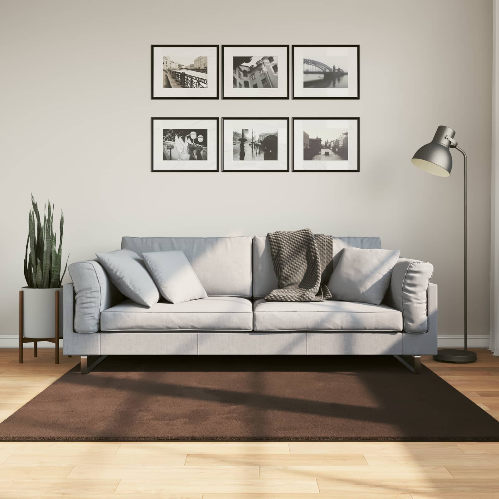 Χαλιά χώρου τετράγωνο HUARTE Καφέ 160 x 160 cm Πολυεστέρας - Pakobazaar