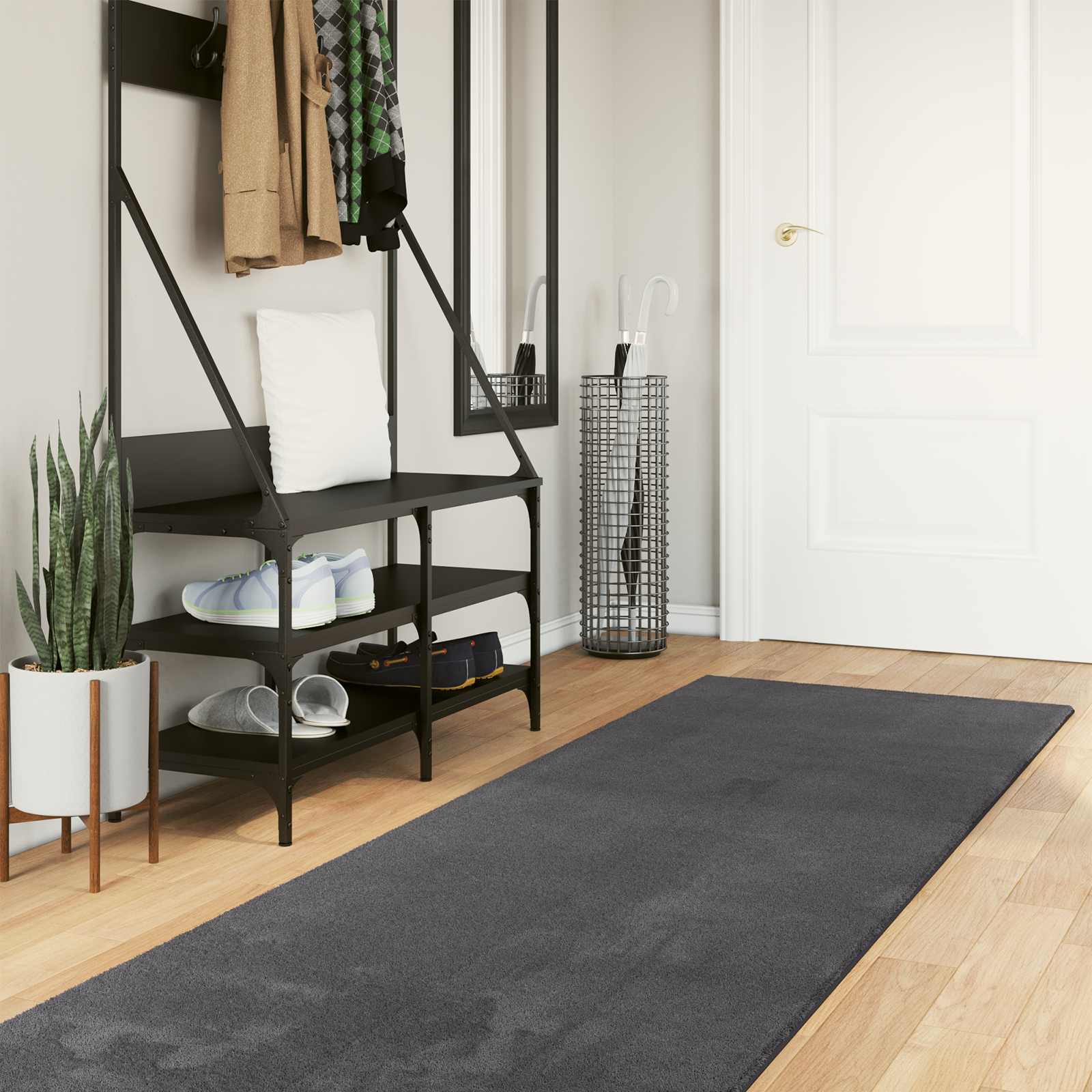 Χαλιά χώρου Ορθογώνιος HUARTE Ανθρακί 500 x 80 εκ. Πολυεστέρας - Pakobazaar