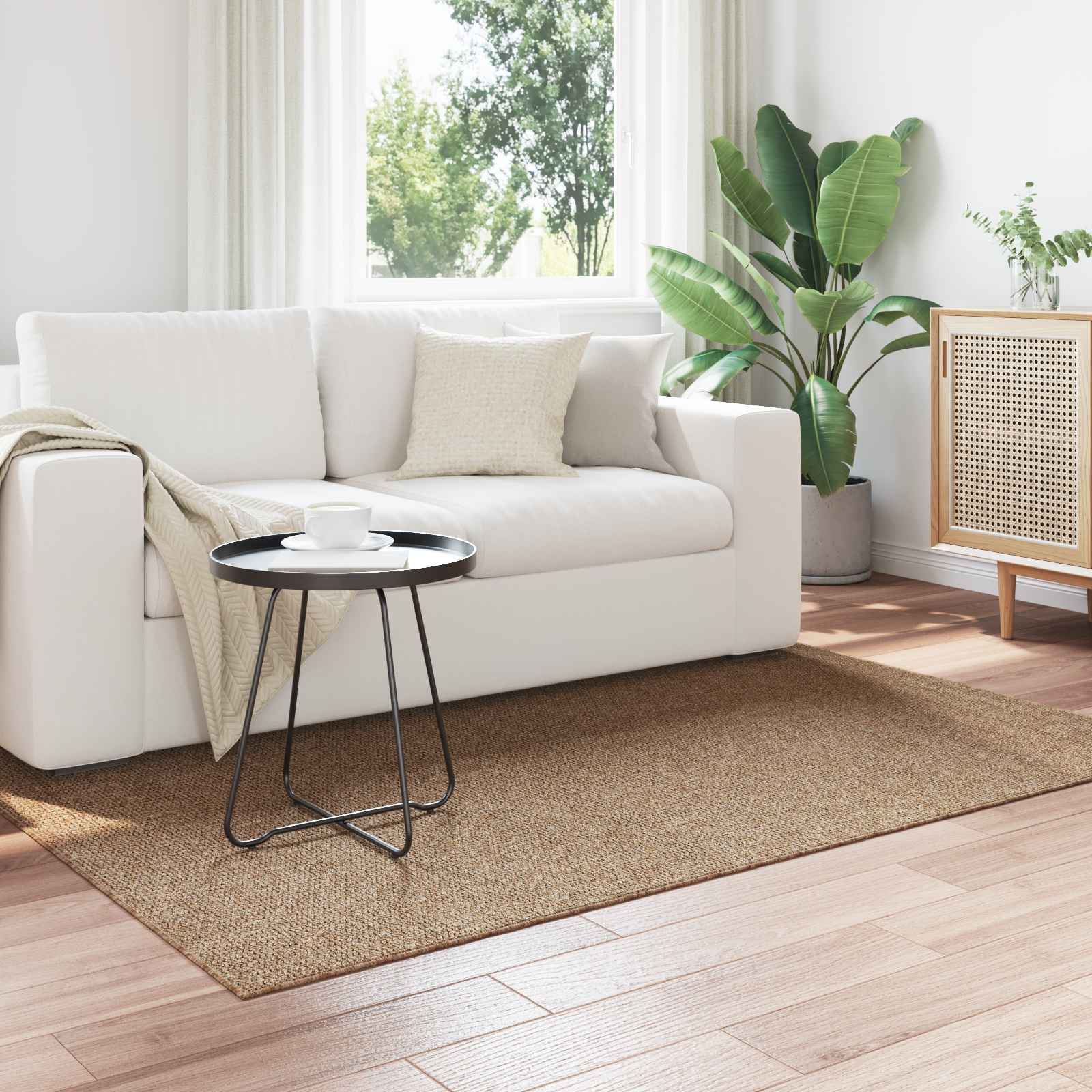 Χαλιά χώρου Ορθογώνιος AGIRA Φυσικό 200 x 140 cm Πολυεστέρας - Pakobazaar