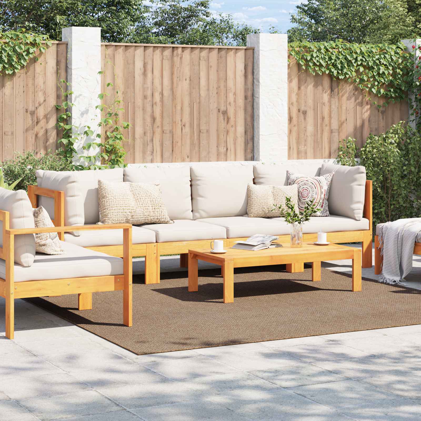 Χαλιά χώρου τετράγωνο AGIRA Φυσικό 240 x 240 cm Πολυεστέρας - Pakobazaar