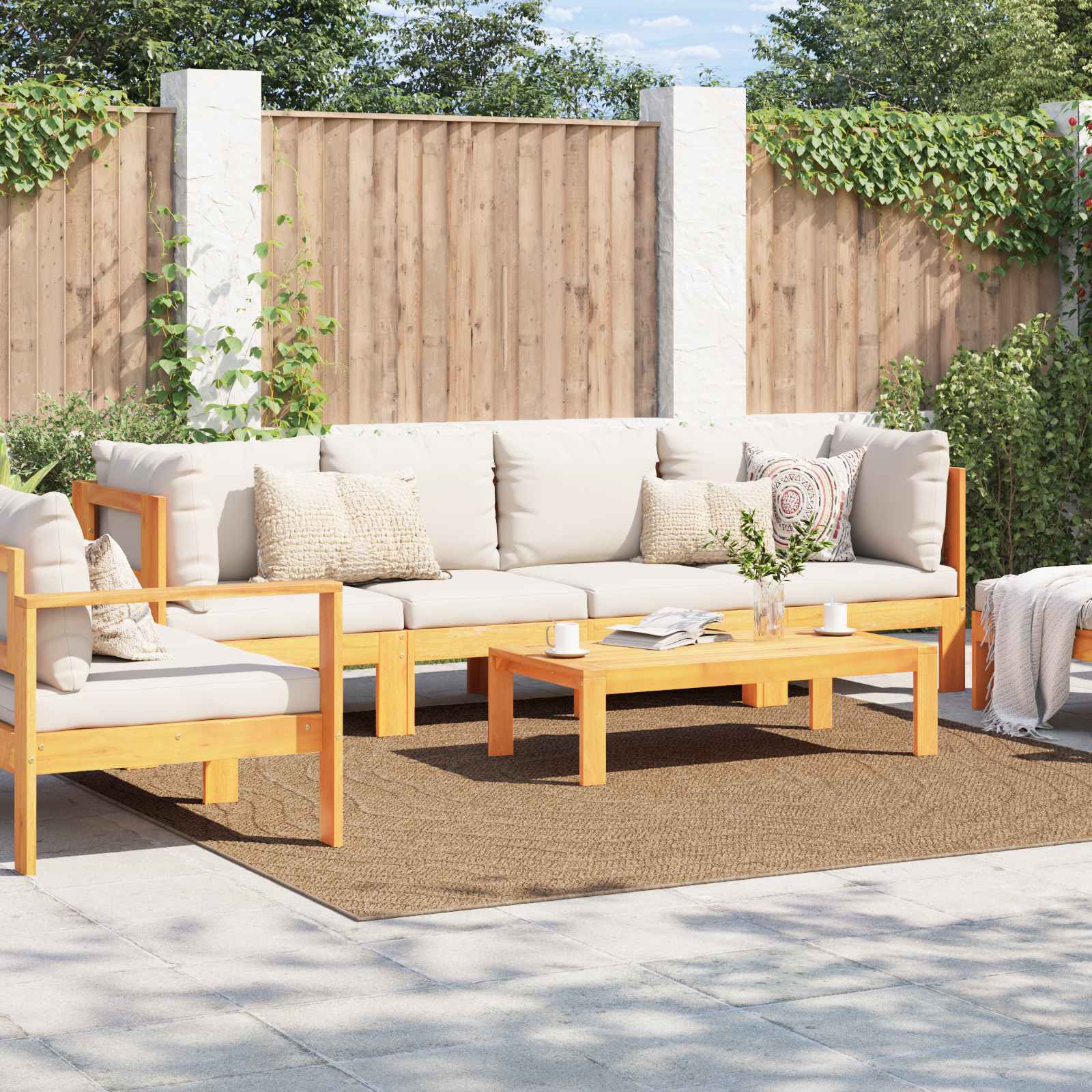 Χαλιά χώρου Μουάρ τετράγωνο AGIRA Φυσικό 240 x 240 cm - Pakobazaar